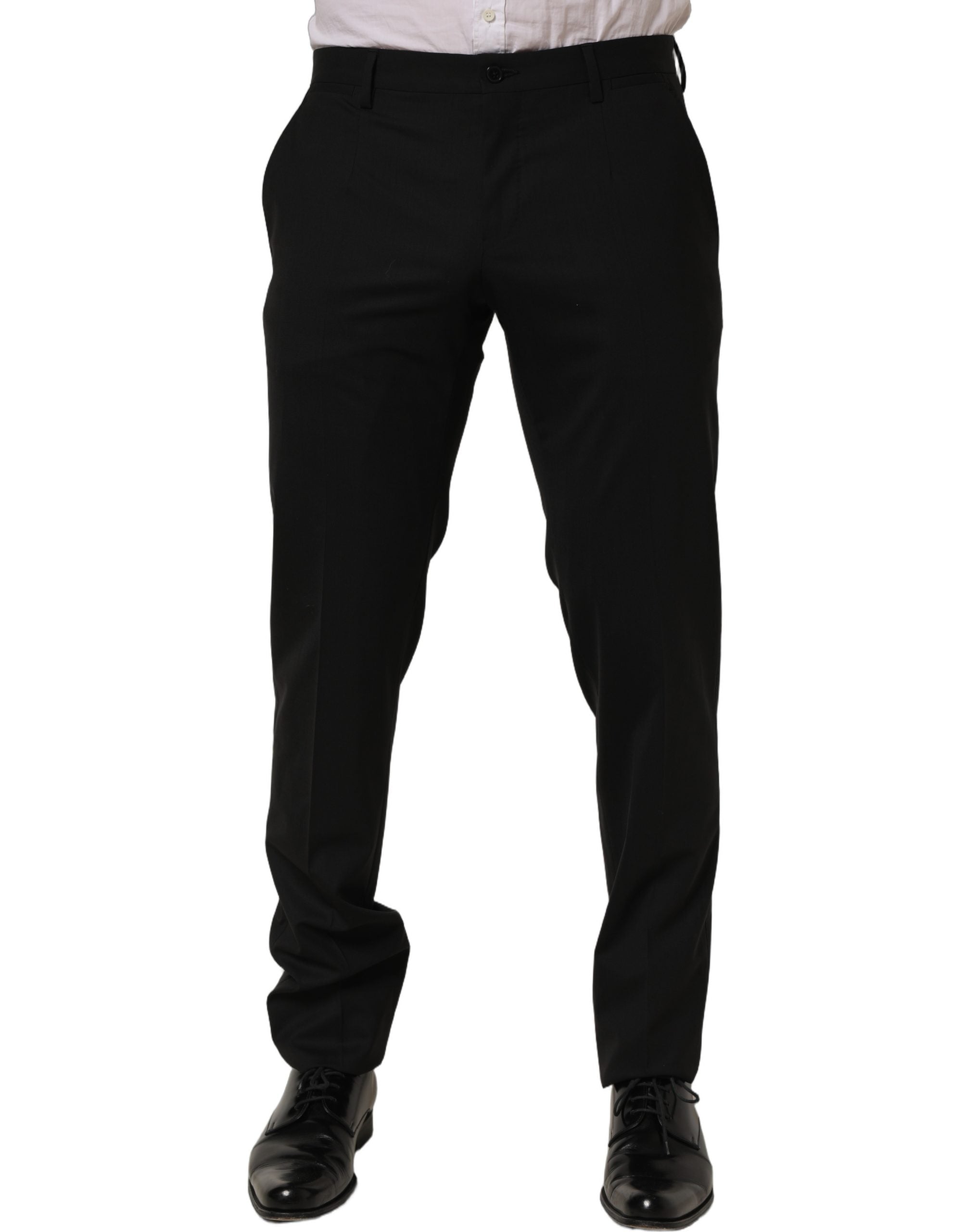 Dolce & Gabbana Schwarze Woll-Röhrenhose für Herren