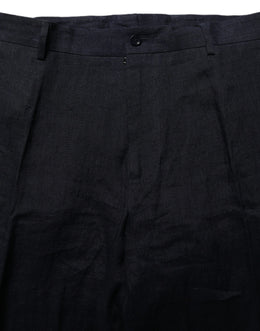 Dolce & Gabbana Schwarze Leinenhose mit geradem Bein