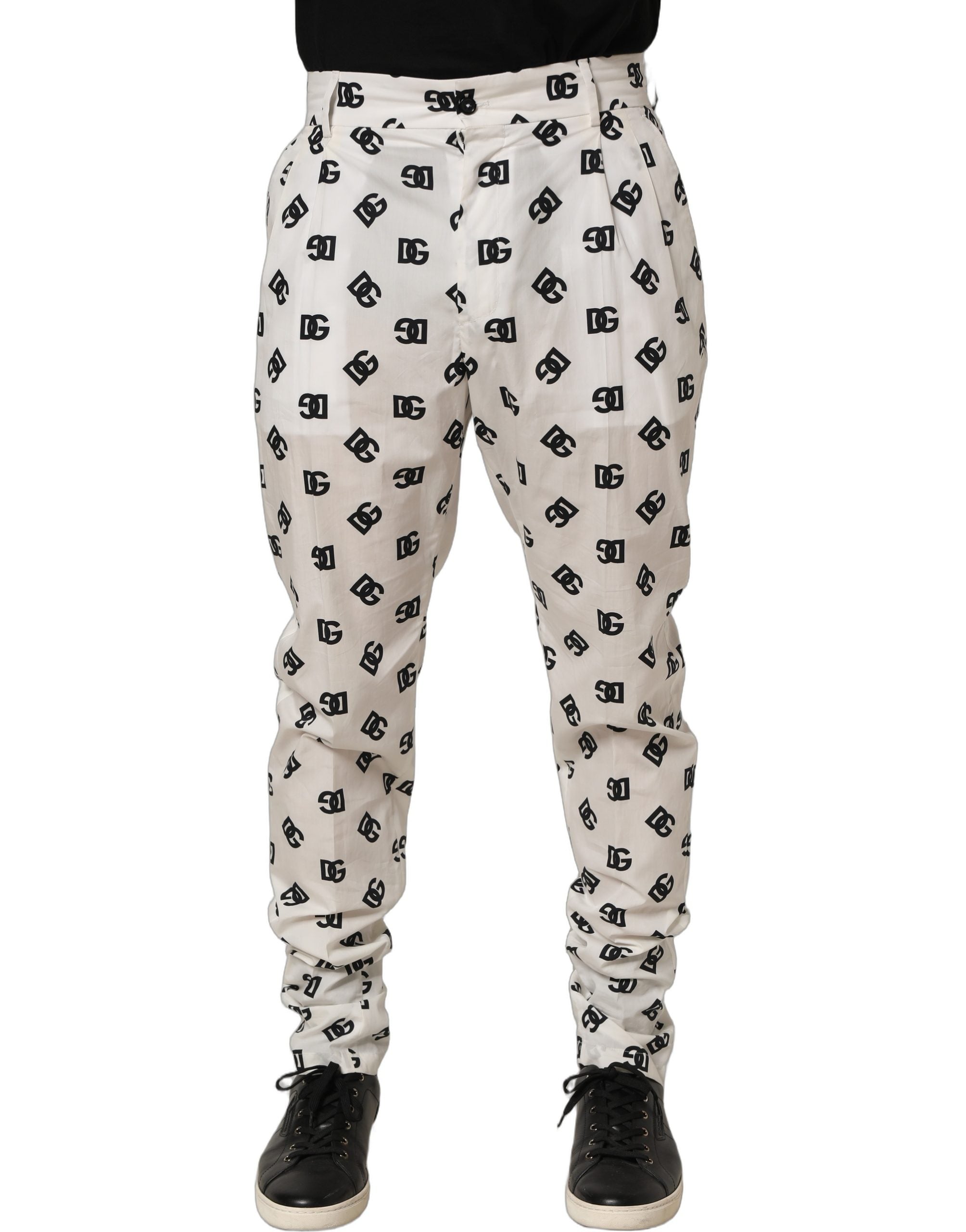 Dolce & Gabbana Weiße Skinny Fit Anzughose mit Logo für Herren