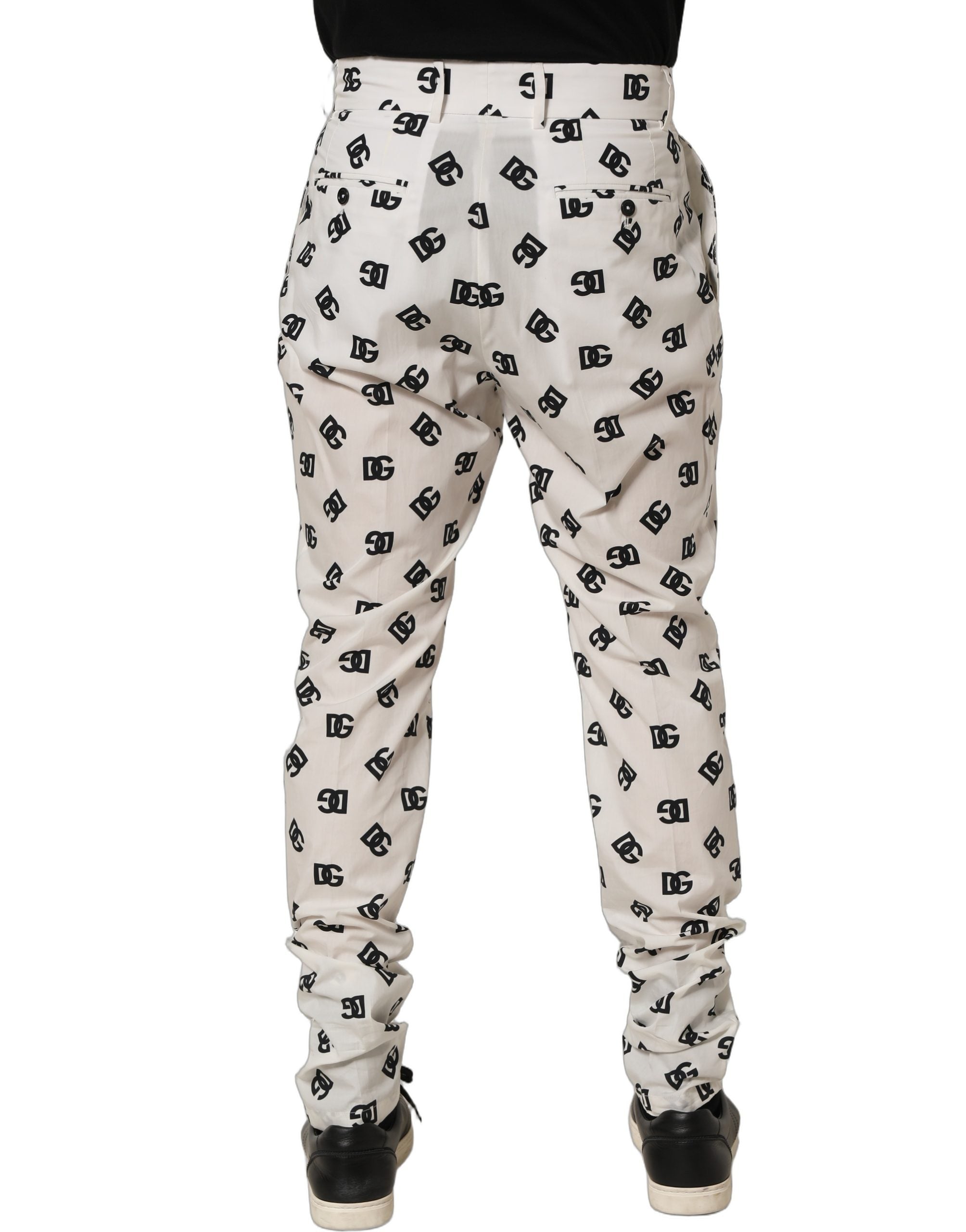 Dolce & Gabbana Weiße Skinny Fit Anzughose mit Logo für Herren