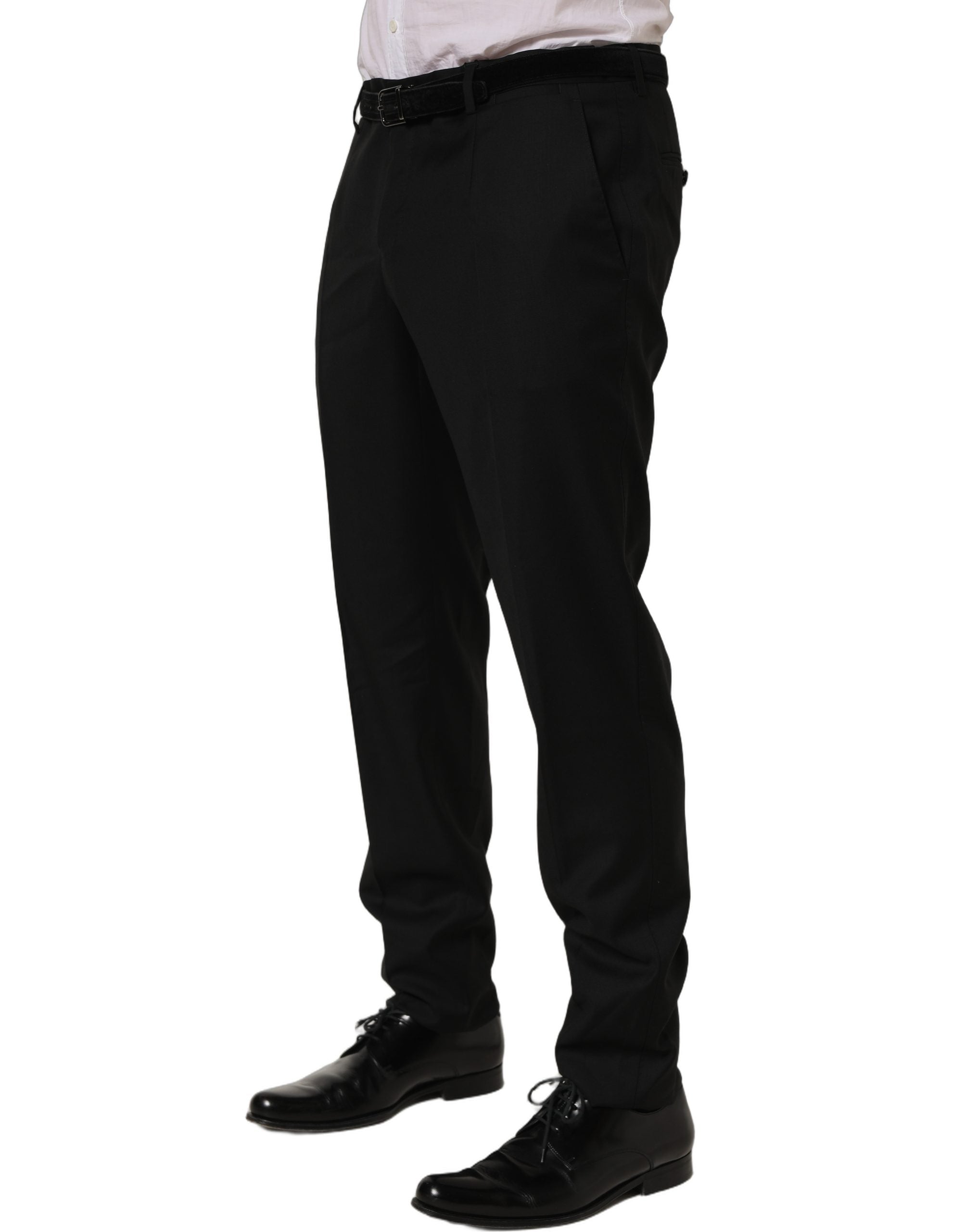 Dolce & Gabbana Schwarze Skinny Fit Woll-Anzughose
