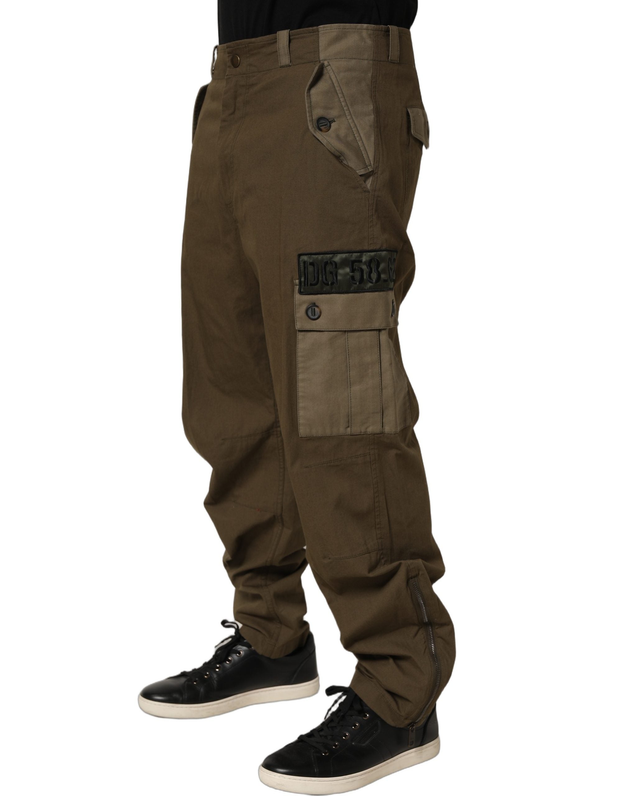 Dolce & Gabbana Braune Cargohose mit geradem Bein und mittlerer Leibhöhe