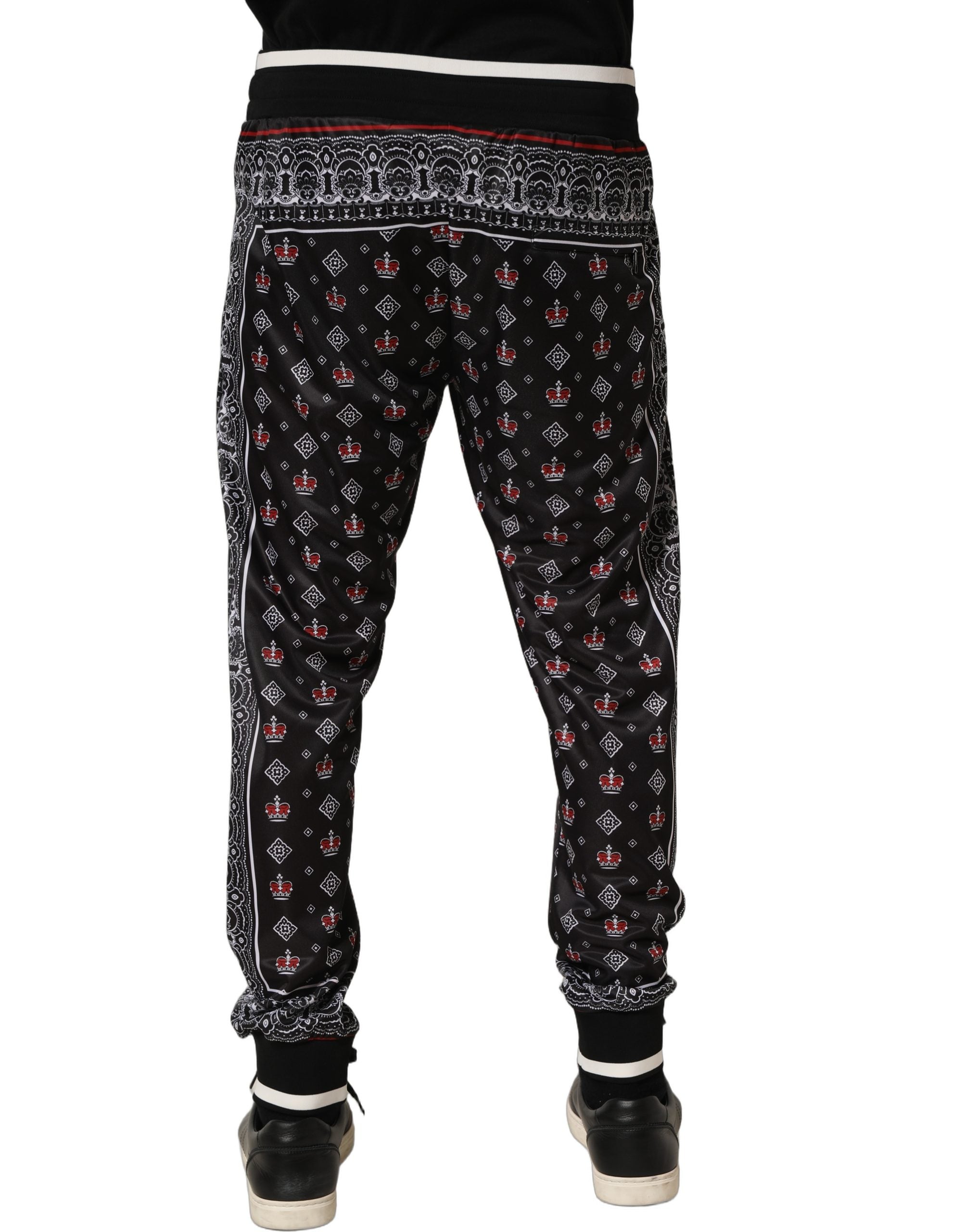 Dolce & Gabbana Schwarze Jogginghose mit Bandana-Krone für Herren