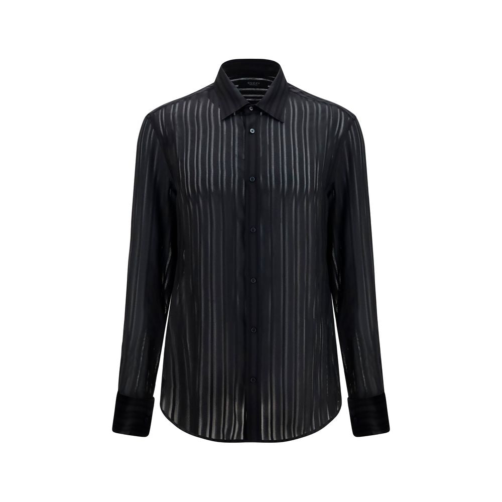 Gucci Schwarzes Seidenhemd