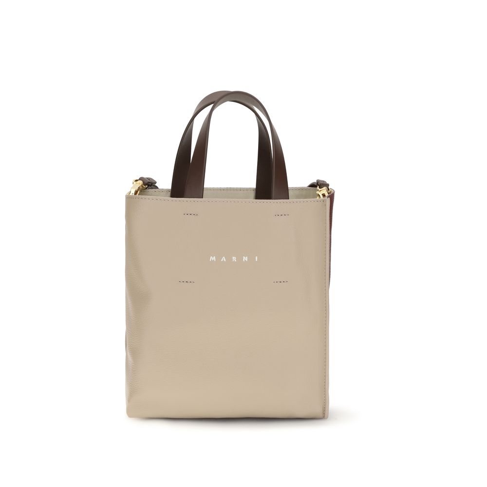 Marni Beige Kalbsleder Bos Taurus Schultertasche