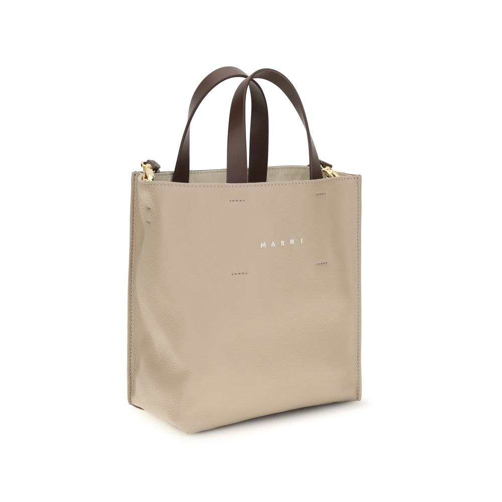 Marni Beige Kalbsleder Bos Taurus Schultertasche