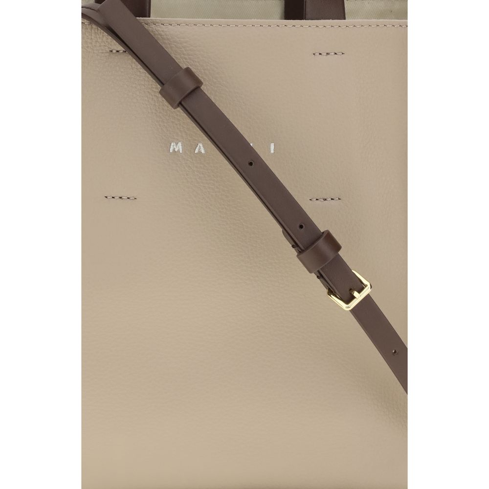 Marni Beige Kalbsleder Bos Taurus Schultertasche