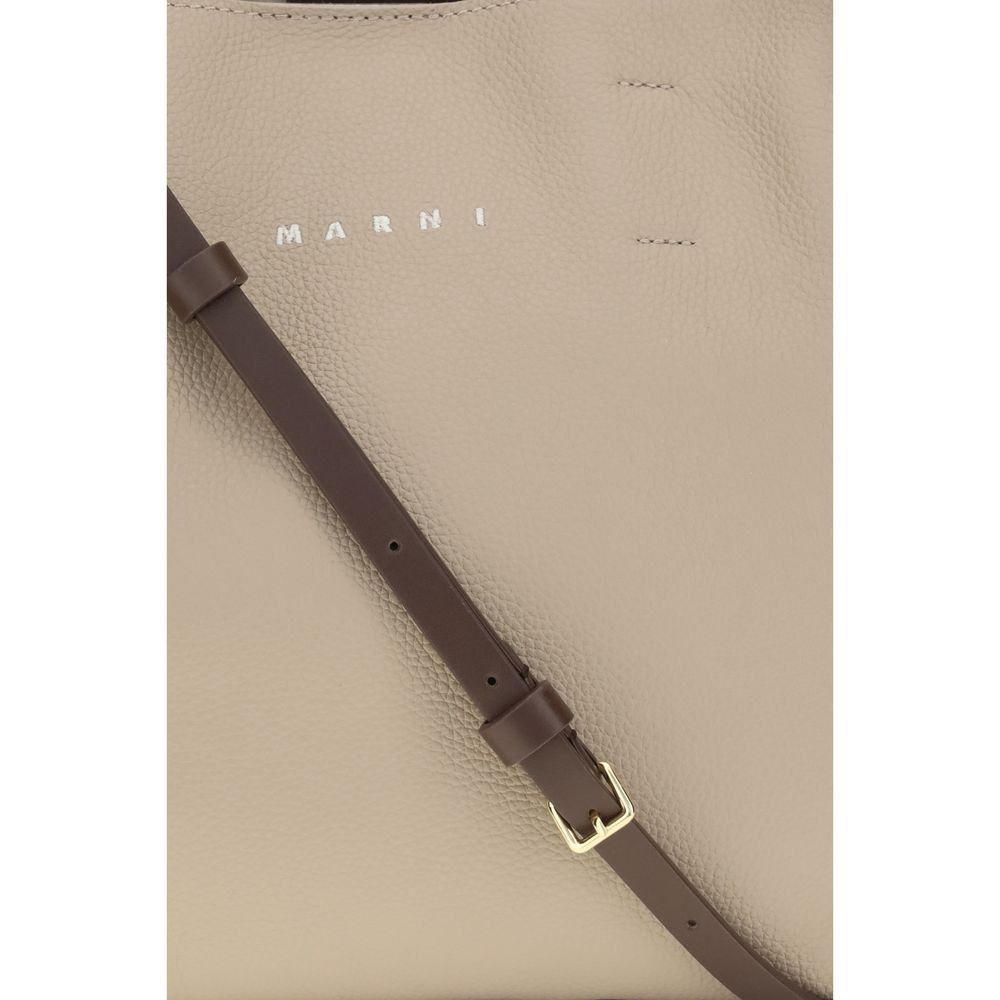 Marni Beige Kalbsleder Bos Taurus Schultertasche