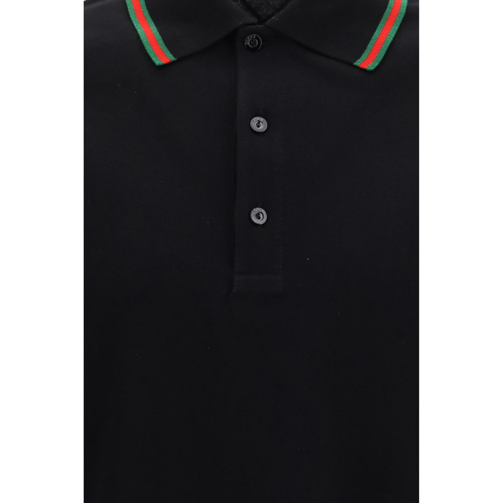 Gucci Schwarzes Baumwoll-Poloshirt