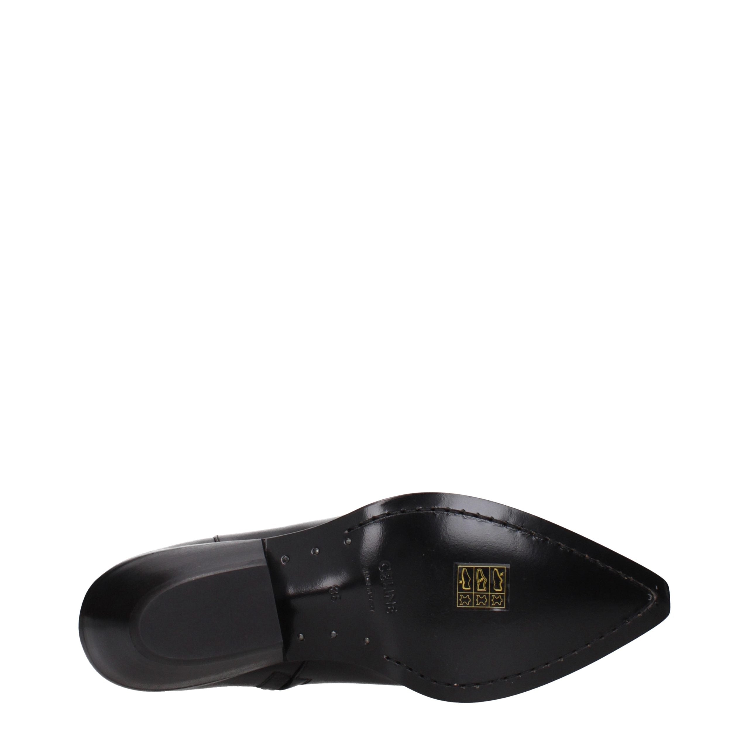 Celine Schwarze Leder-Stiefeletten