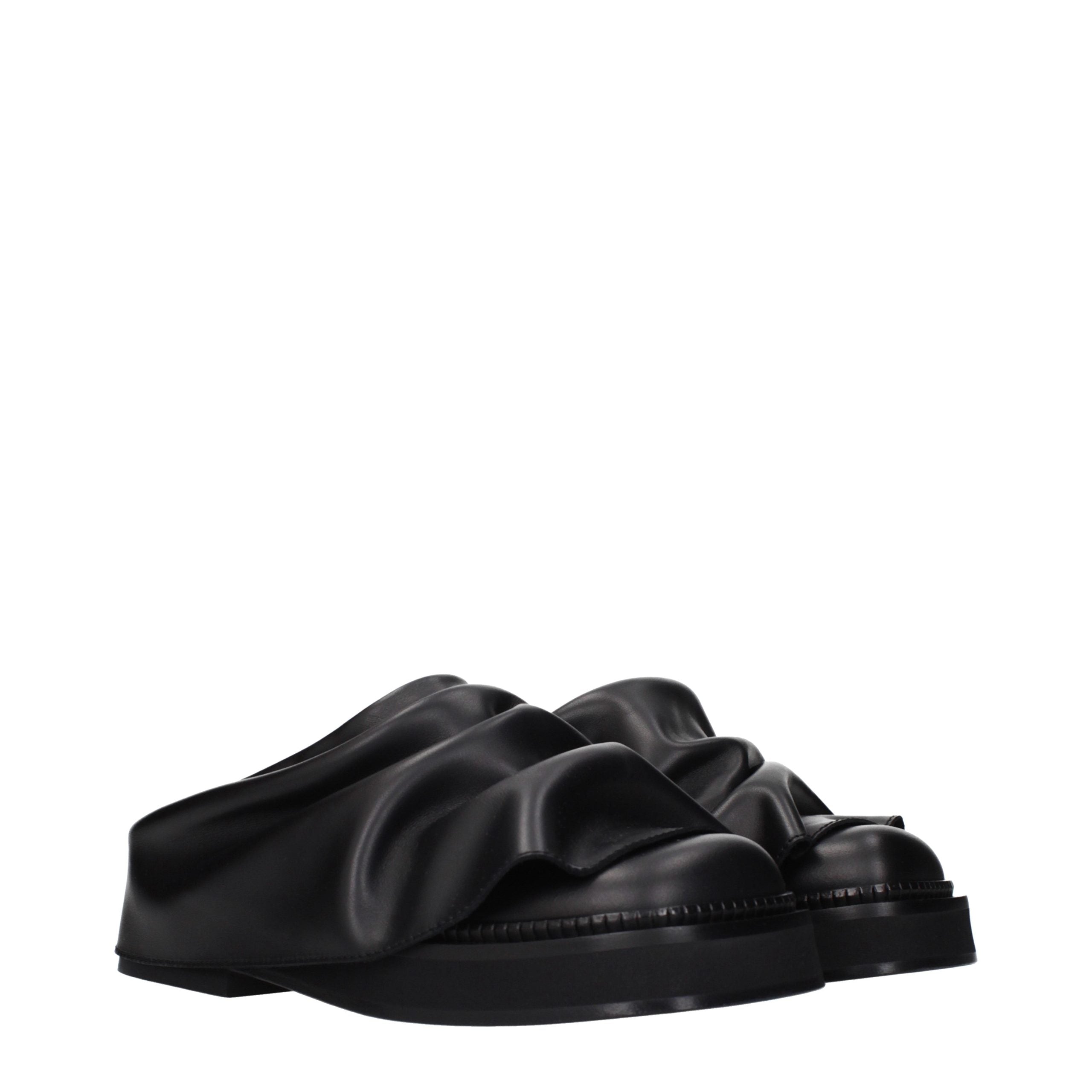 The Attico Schwarze Leder-Slipper