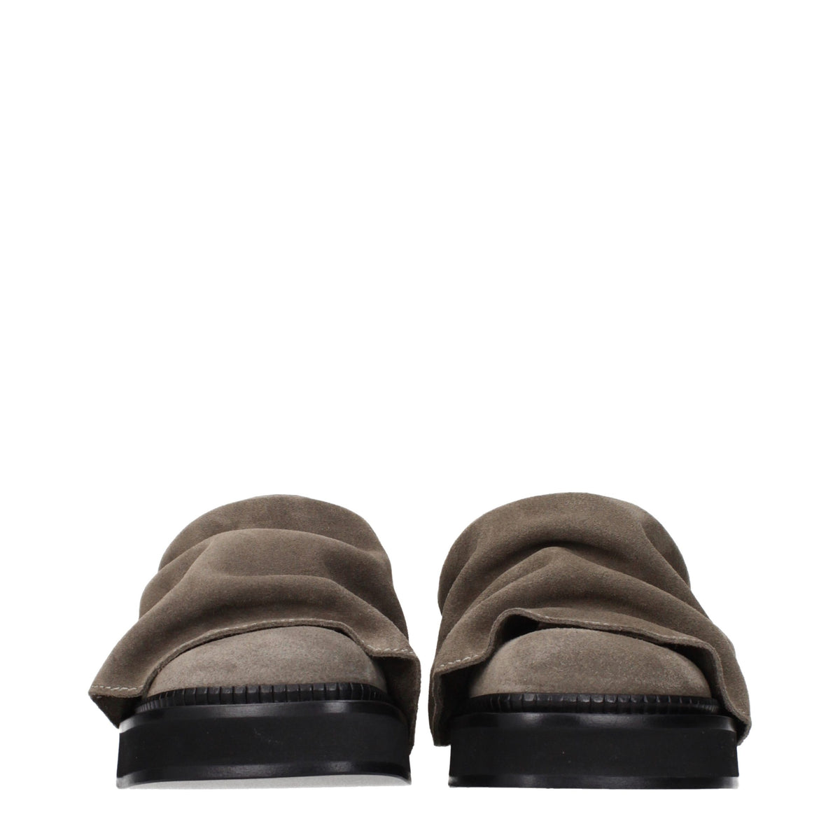 The Attico Graue Leder-Slipper