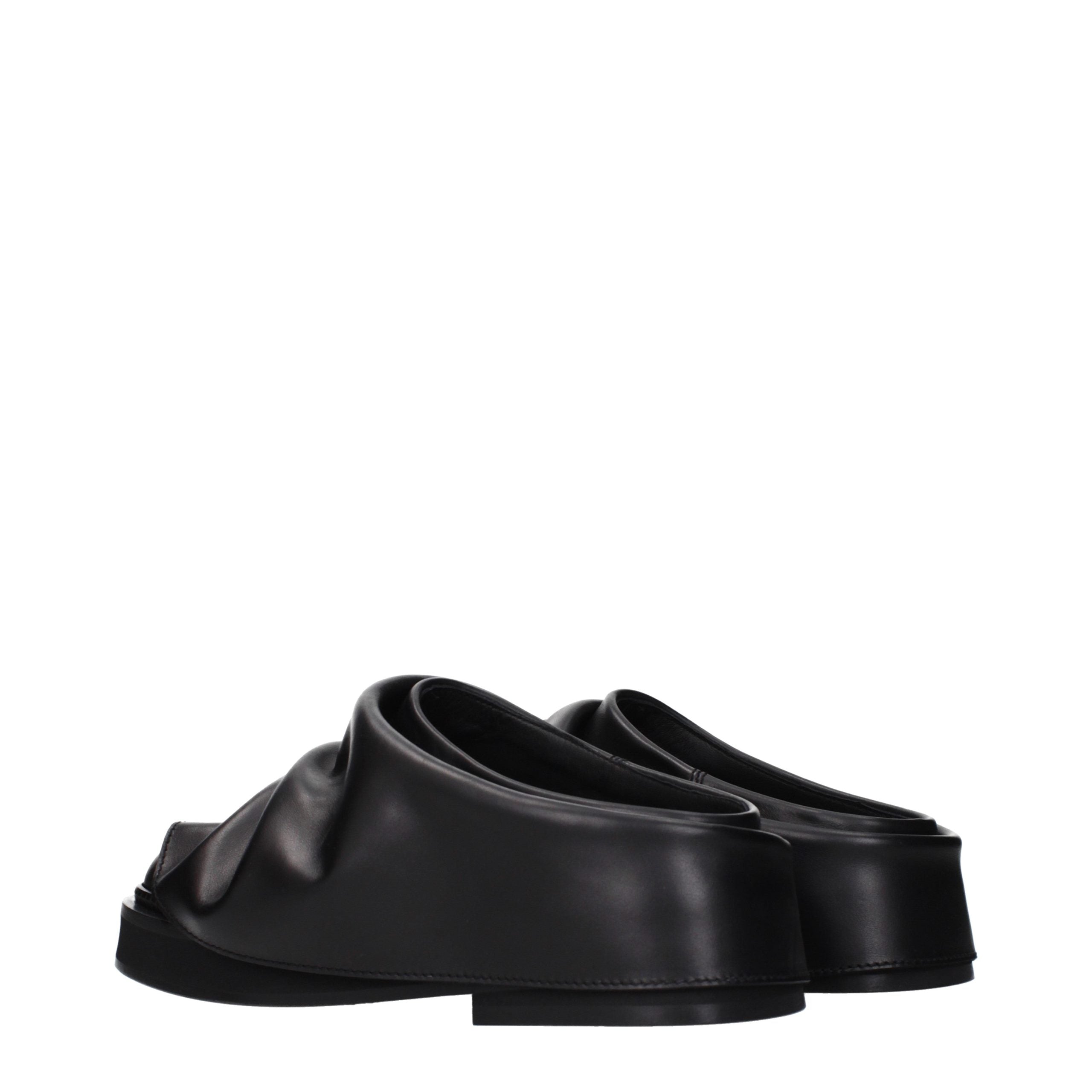 The Attico Schwarze Leder-Slipper