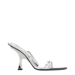 The Attico Graue Sandalen mit Stiletto-Absatz aus Leder