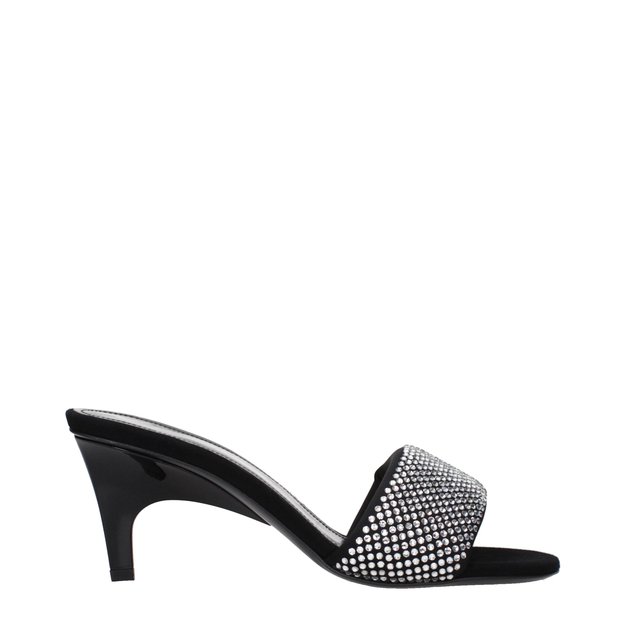 The Attico Schwarze Sandalen mit Stiletto-Absatz aus Stoff