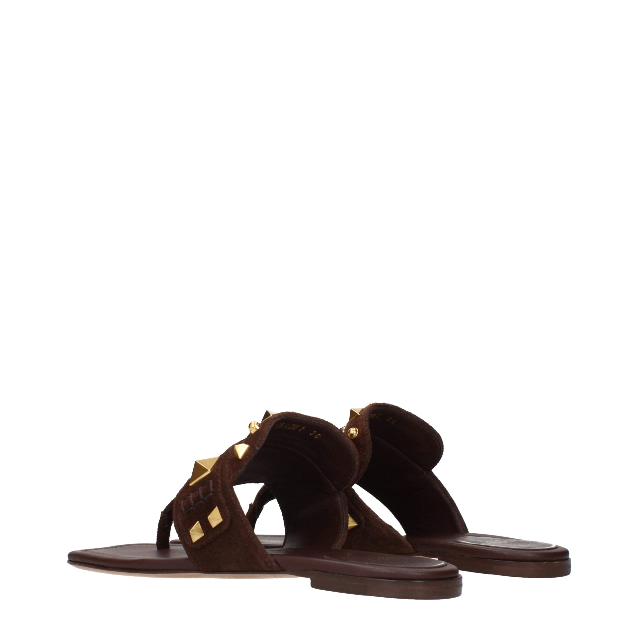 Valentino Garavani Braune Leder-Flip-Flops