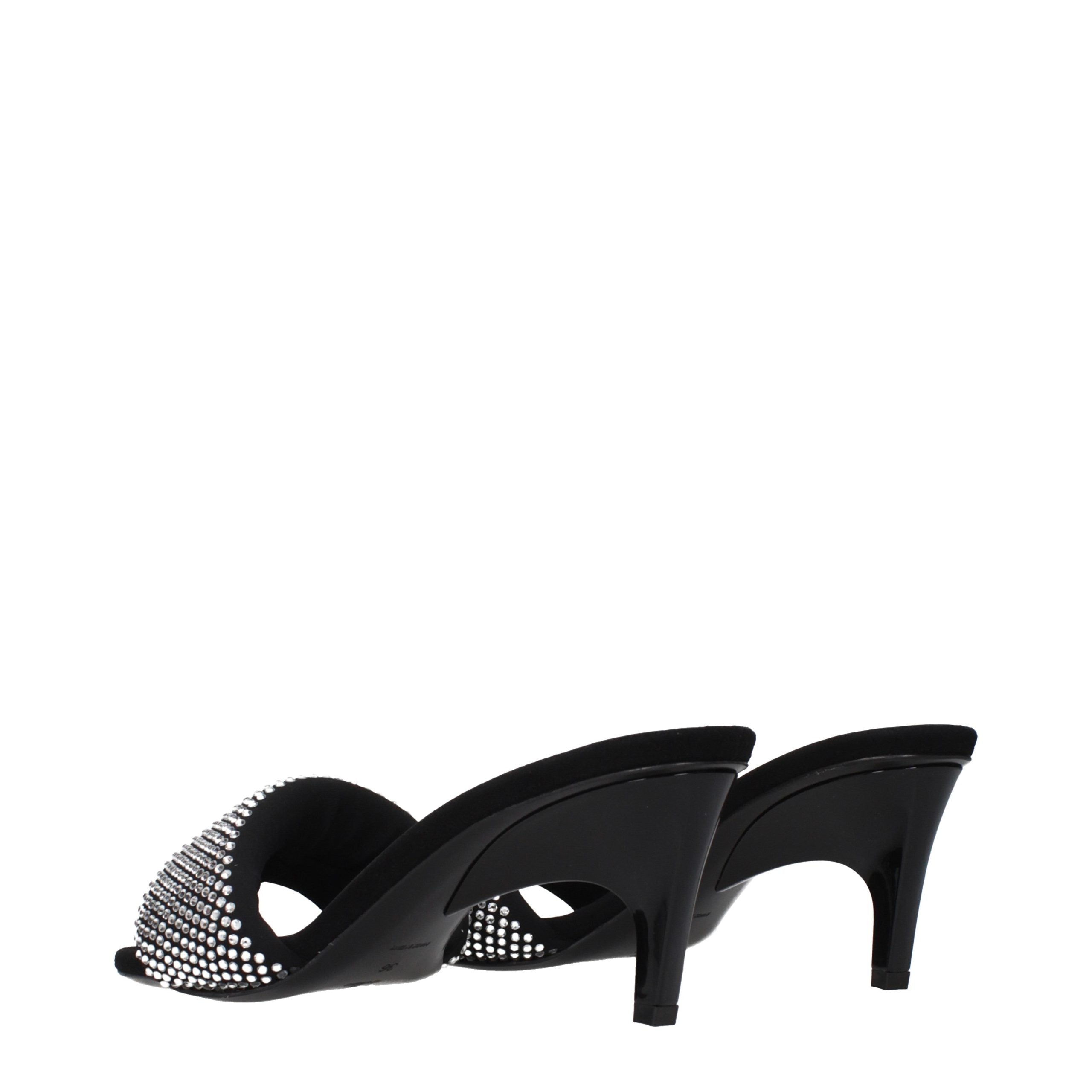The Attico Schwarze Sandalen mit Stiletto-Absatz aus Stoff