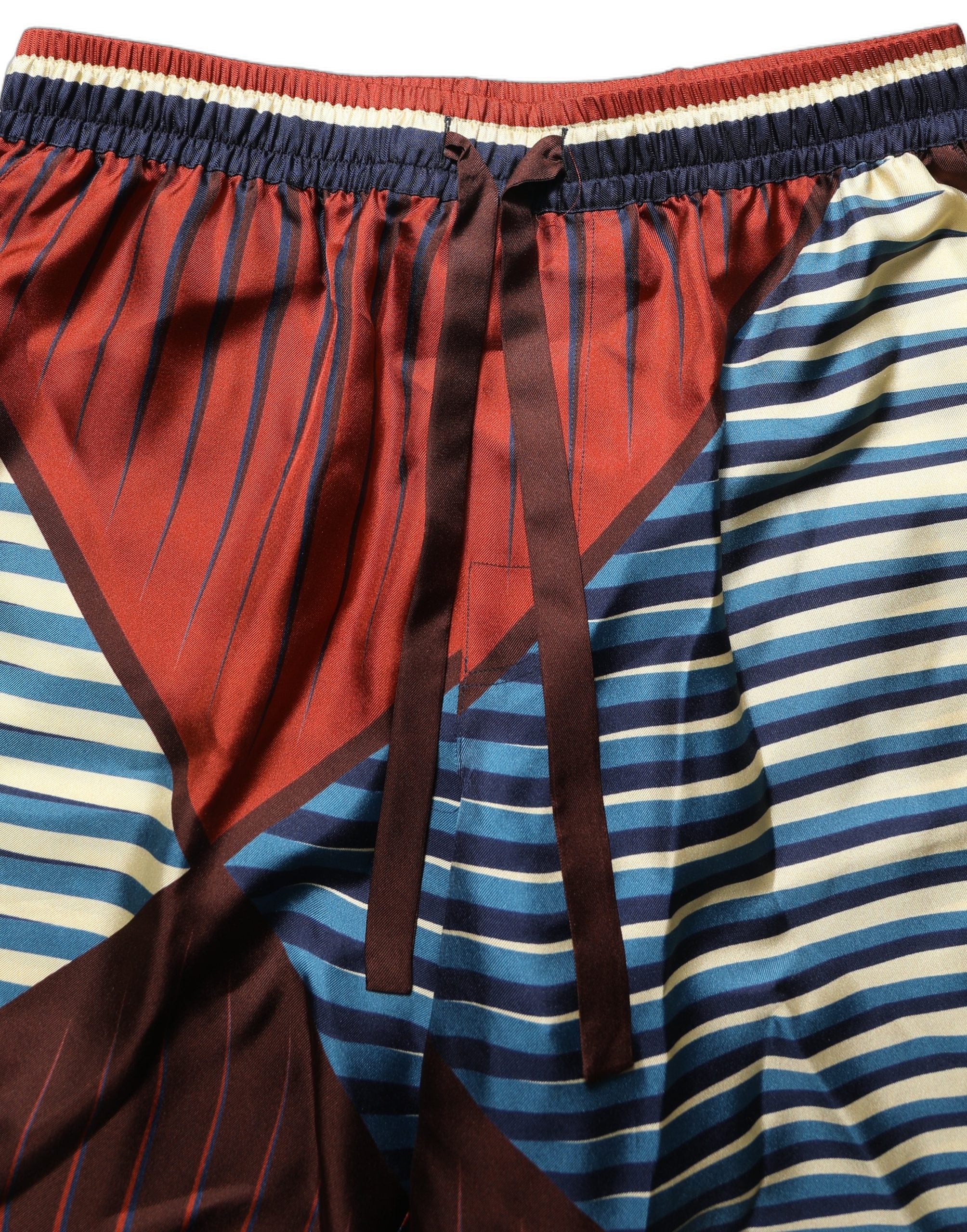 Dolce & Gabbana Mehrfarbige geometrische Bermuda-Shorts aus Seide für Herren