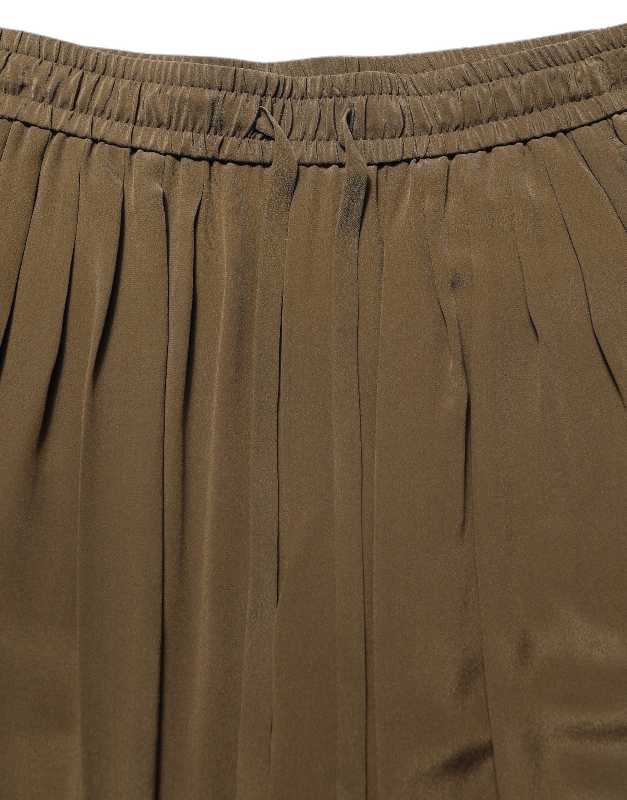 Dolce & Gabbana Braune Seiden-Bermudashorts mit mittlerer Taille und Faltenlegung
