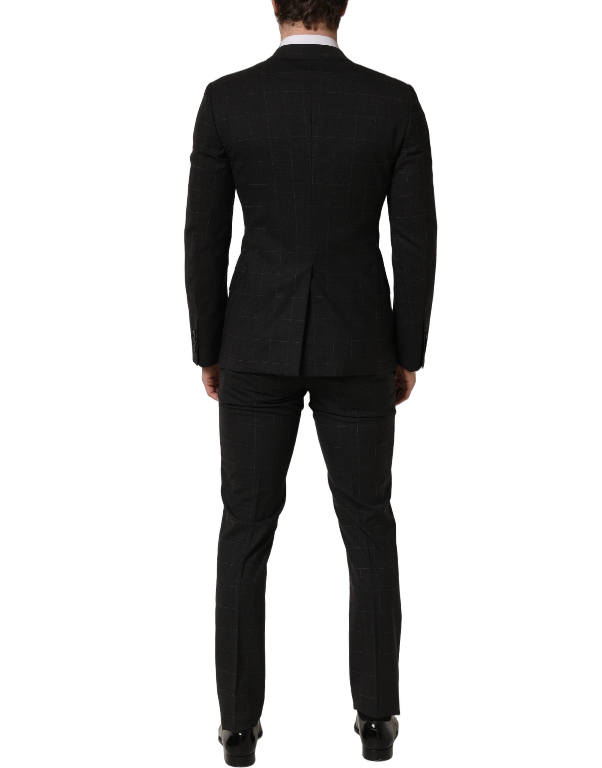 Dolce & Gabbana Schwarzer Woll-Anzug im Slim Fit für Herren, 2-teilig