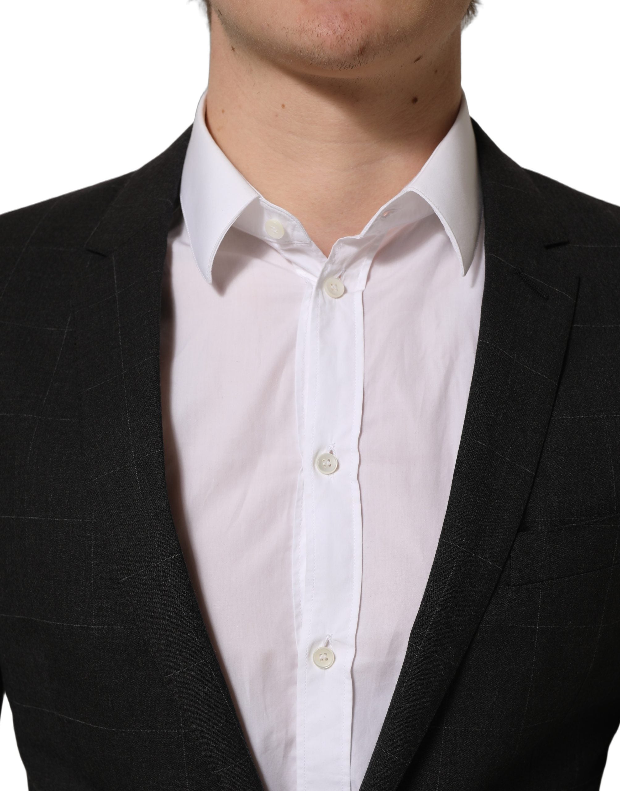 Dolce & Gabbana Schwarzer Woll-Anzug im Slim Fit für Herren, 2-teilig