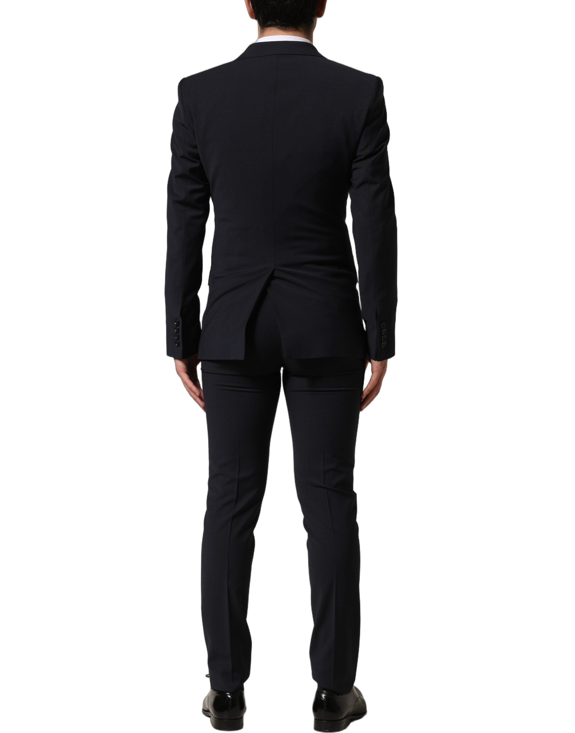 Dolce & Gabbana Schwarzer Woll-Anzug im Slim Fit-Stil, 3-teilig für Herren