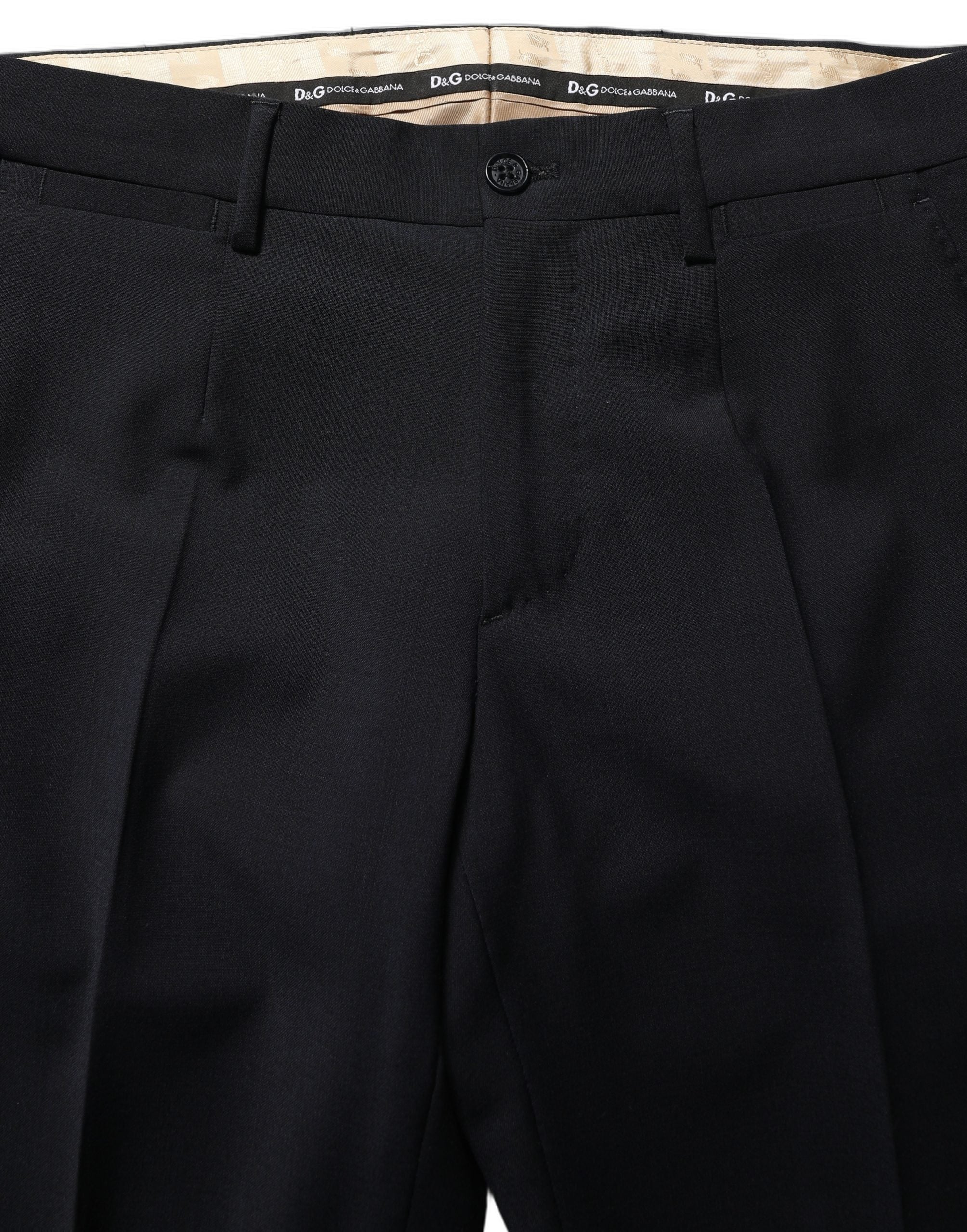 Dolce & Gabbana Schwarzer Woll-Anzug im Slim Fit-Stil, 3-teilig für Herren