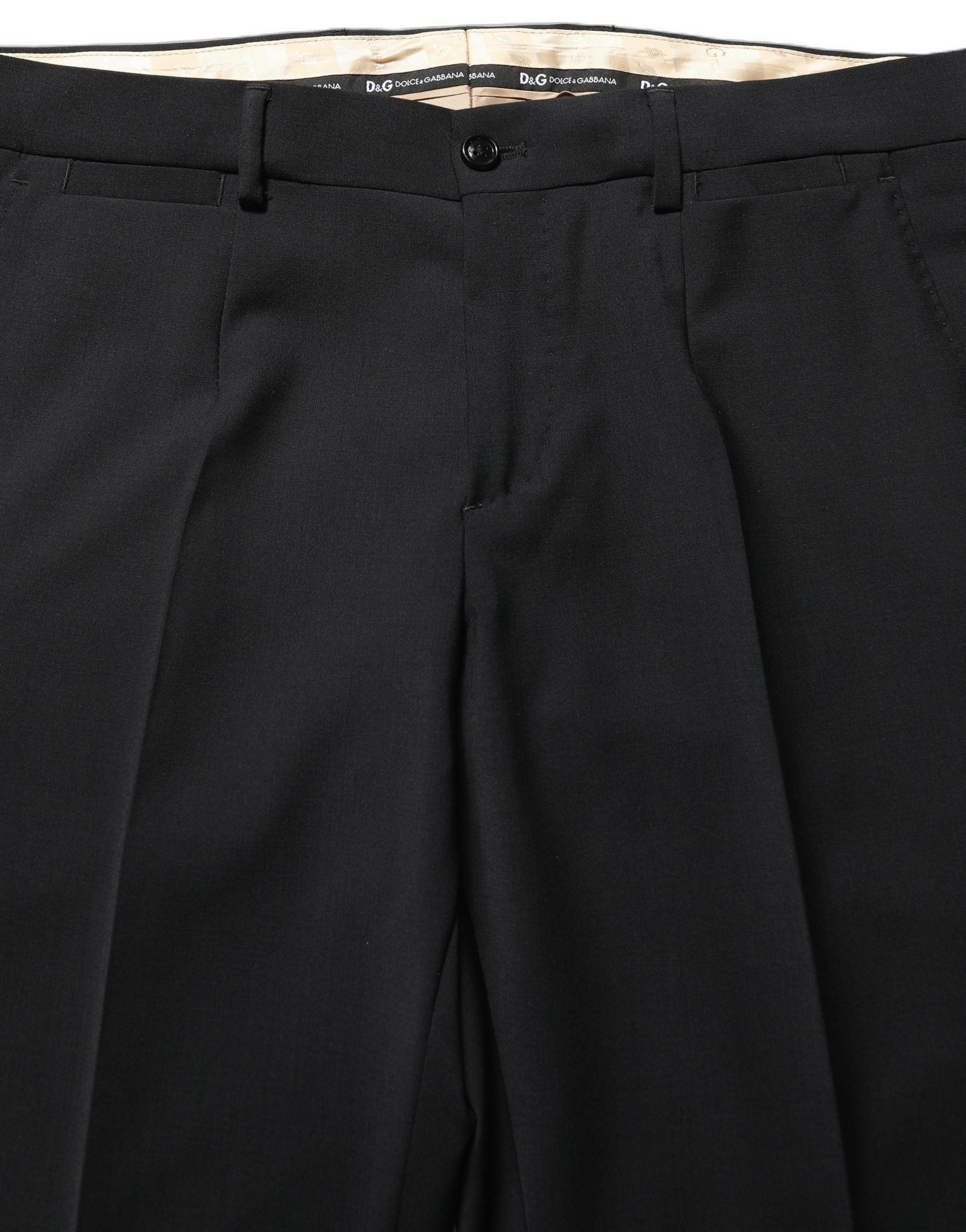 Dolce & Gabbana Schwarzer Woll-Anzug im Slim Fit für Herren, 2-teilig