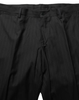 Dolce & Gabbana Schwarzer Nadelstreifen-Anzug im Slim Fit-Stil, 3-teilig