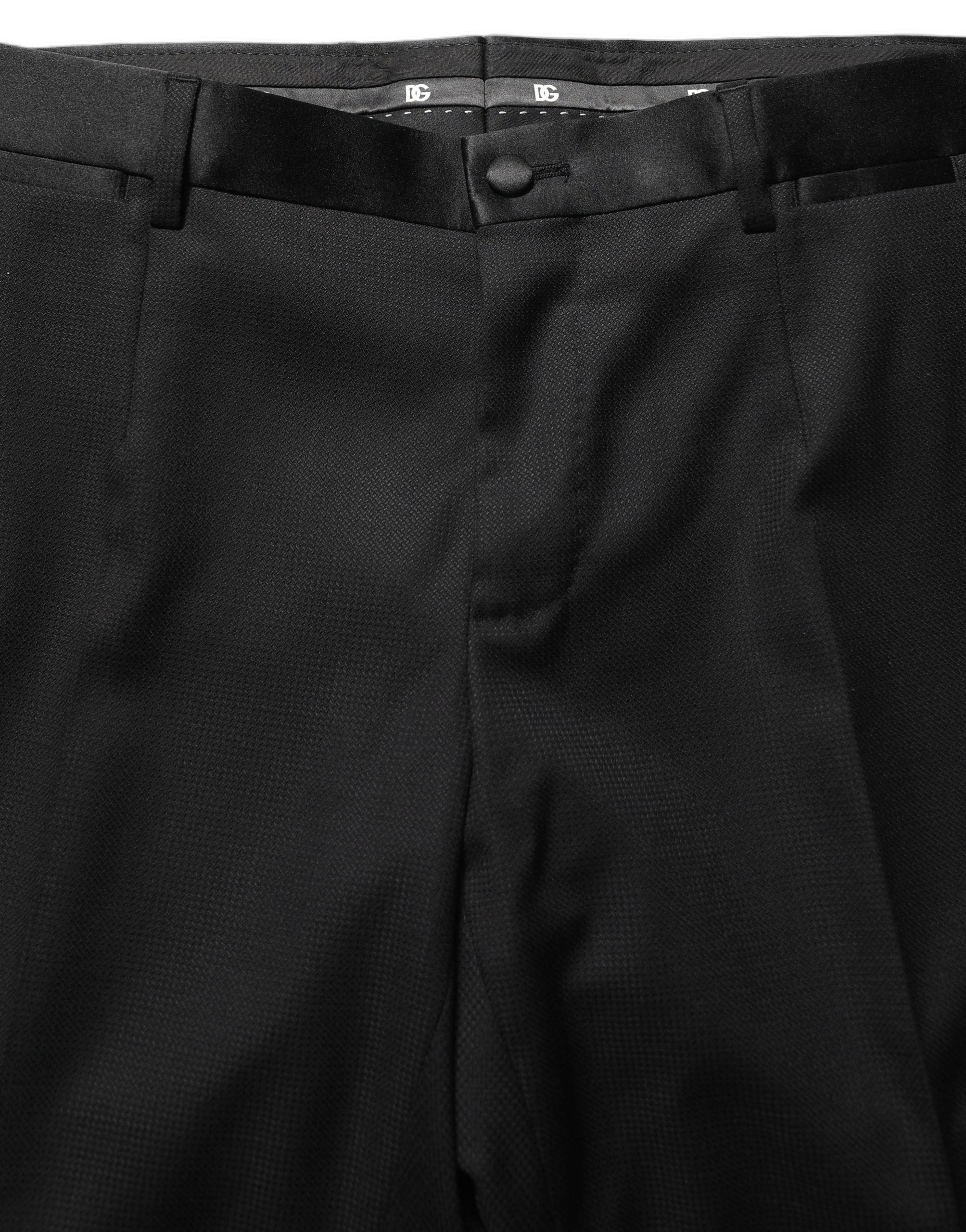 Dolce & Gabbana Schwarzer MARTINI Slim Fit Anzug im 3-Teiler-Look