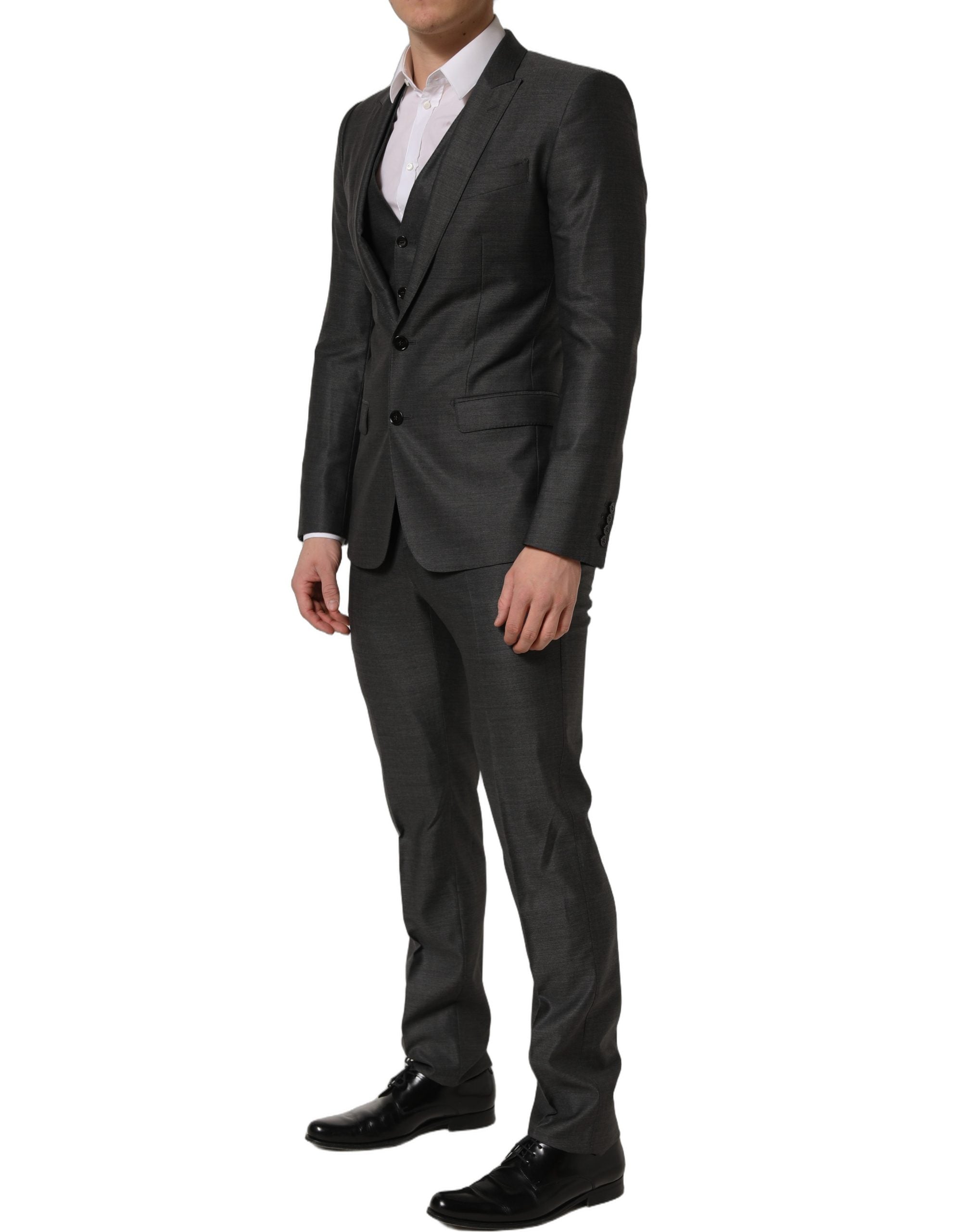 Dolce & Gabbana Grauer MARTINI Slim Fit Anzug im 3-Teiler-Look