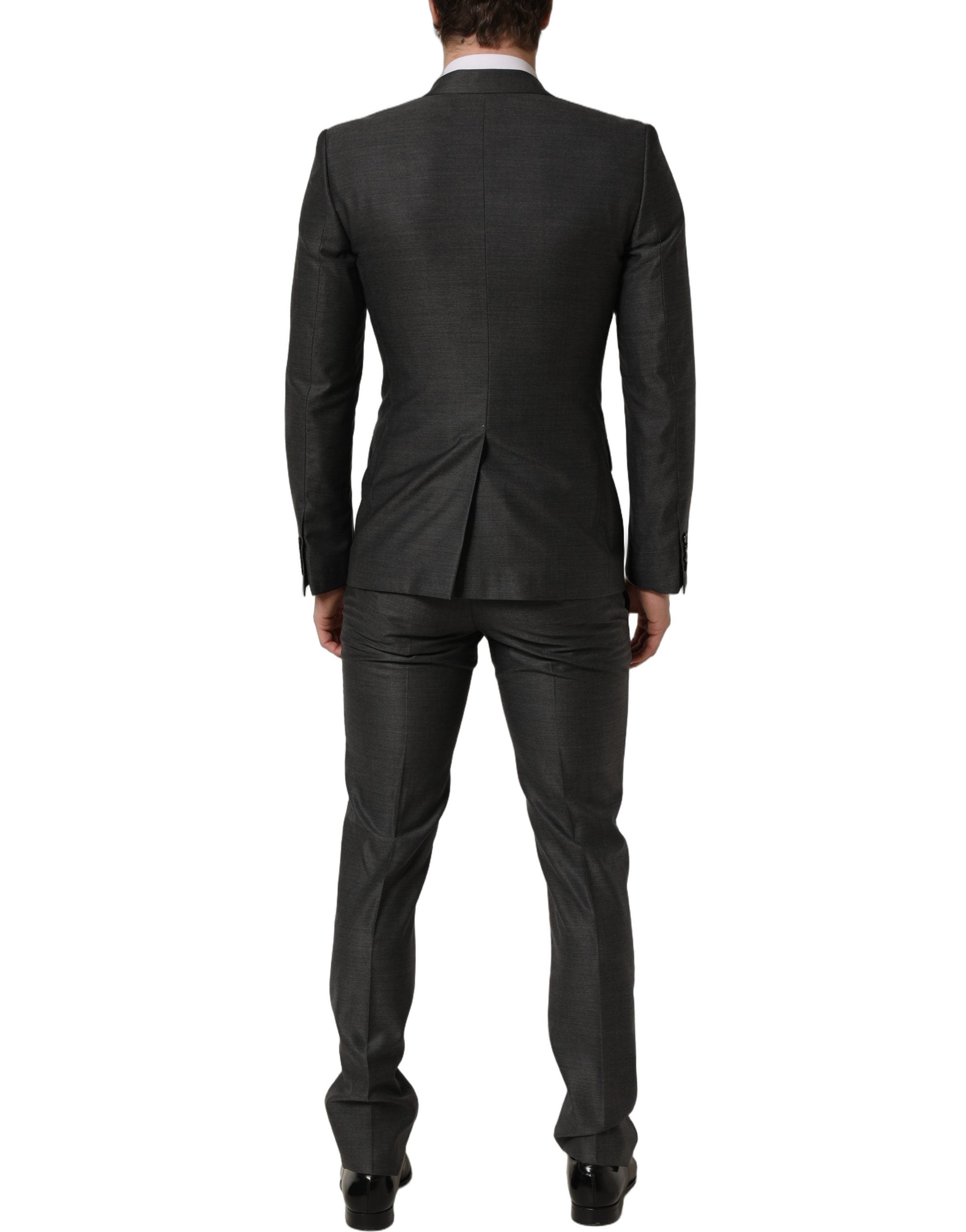 Dolce & Gabbana Grauer MARTINI Slim Fit Anzug im 3-Teiler-Look