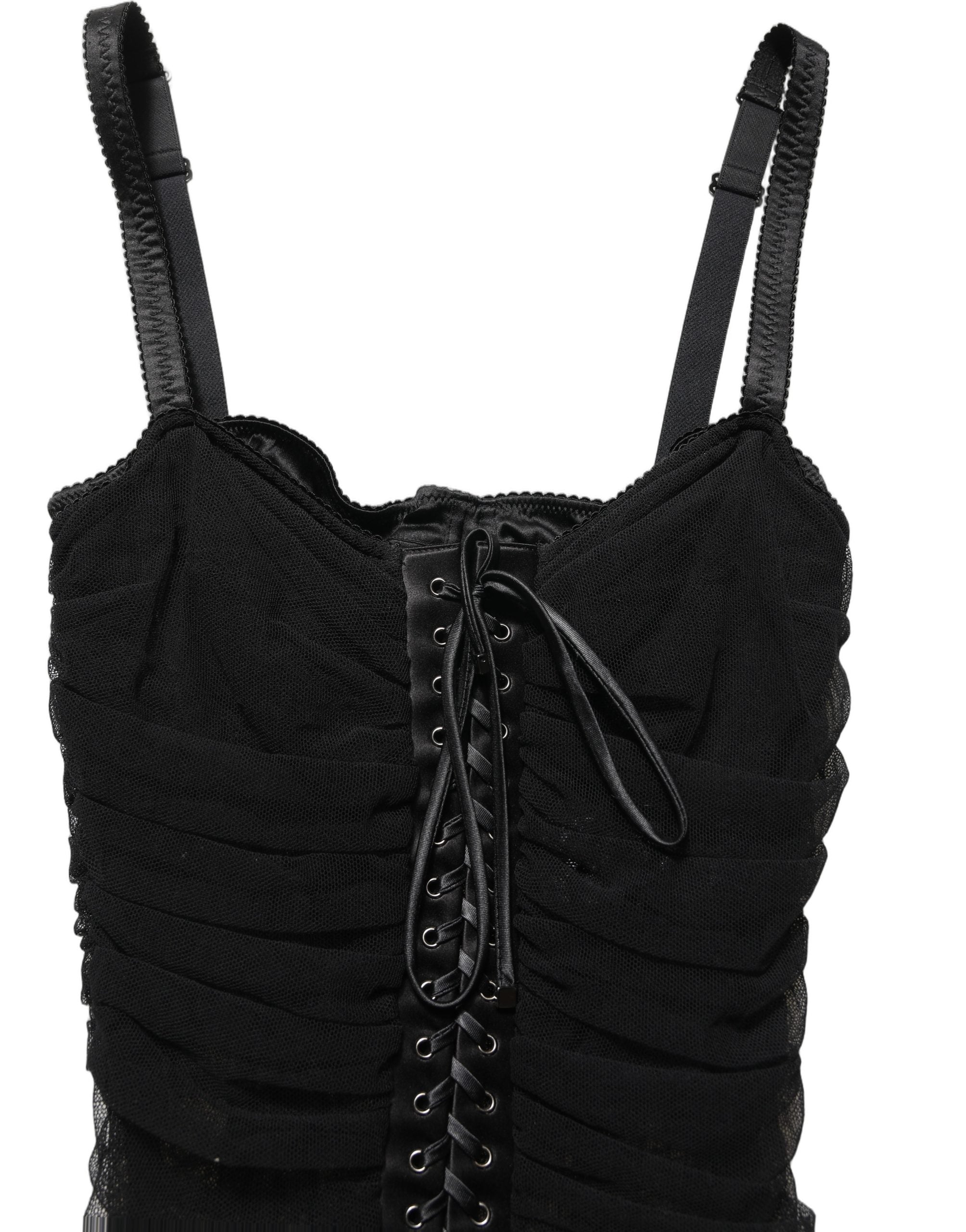 Dolce & Gabbana Schwarzes Bodycon Korsett-Mini-Kleid