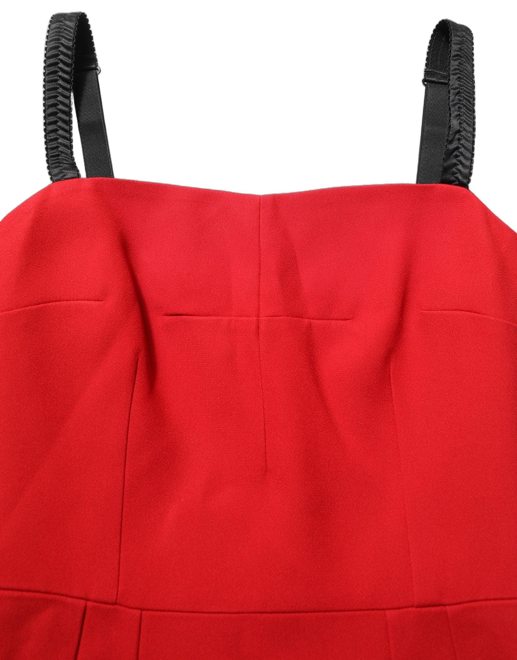 Dolce & Gabbana Rotes Stretch Bodycon Etuikleid knielang