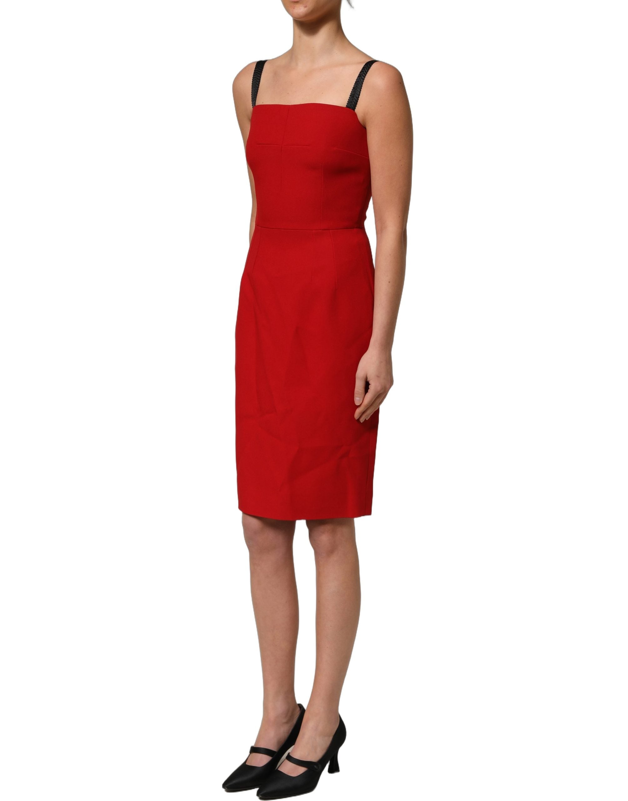 Dolce & Gabbana Rotes Stretch Bodycon Etuikleid knielang