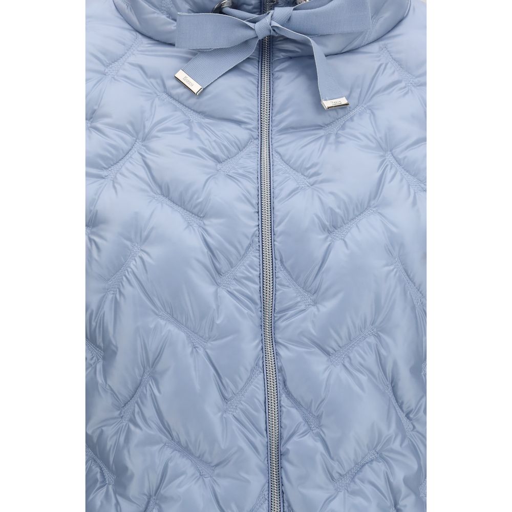 Herno Blaue Polyester-Jacke in voller Länge