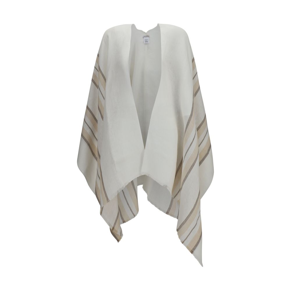 Brunello Cucinelli Beige Leinenponcho