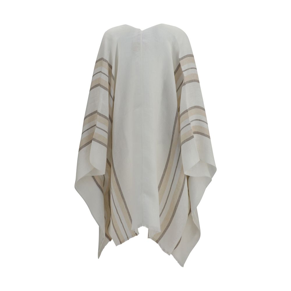 Brunello Cucinelli Beige Leinenponcho