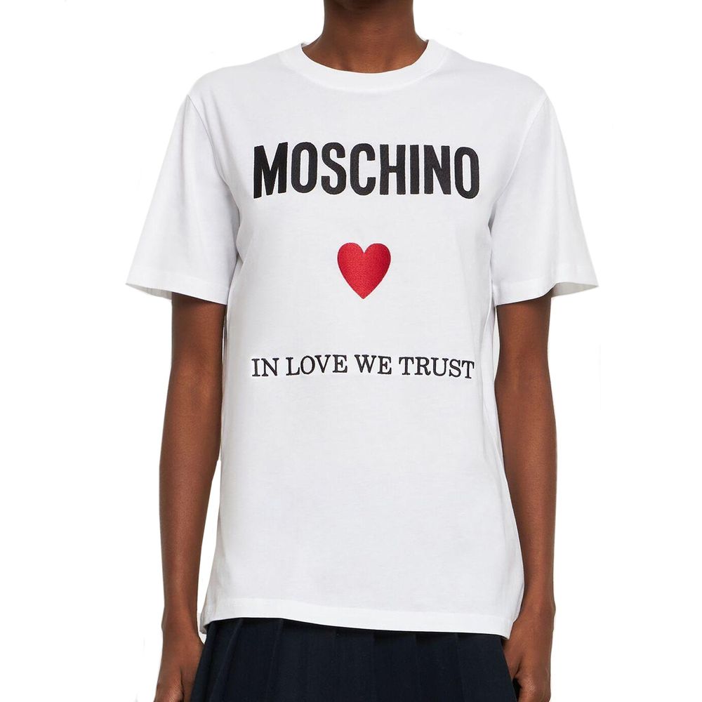 Moschino Couture Weißes Baumwoll-T-Shirt