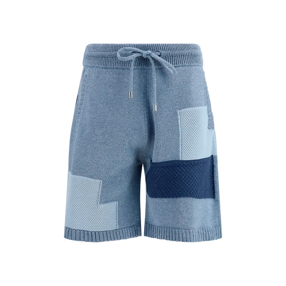 Laneus Blaue Baumwoll-Bermudashorts