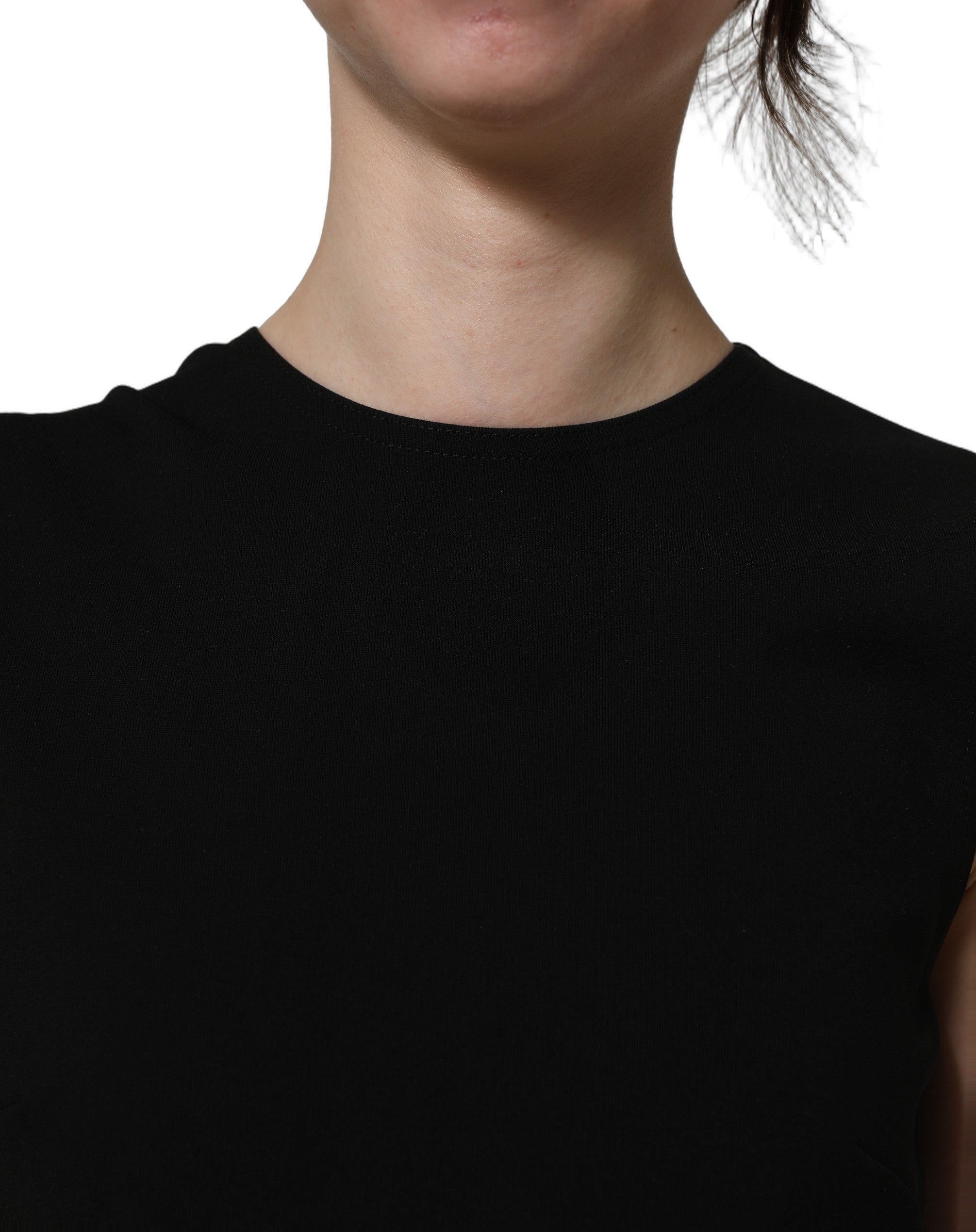 Dolce & Gabbana Schwarzes Maxikleid ohne Ärmel mit Cut-Out-Detail