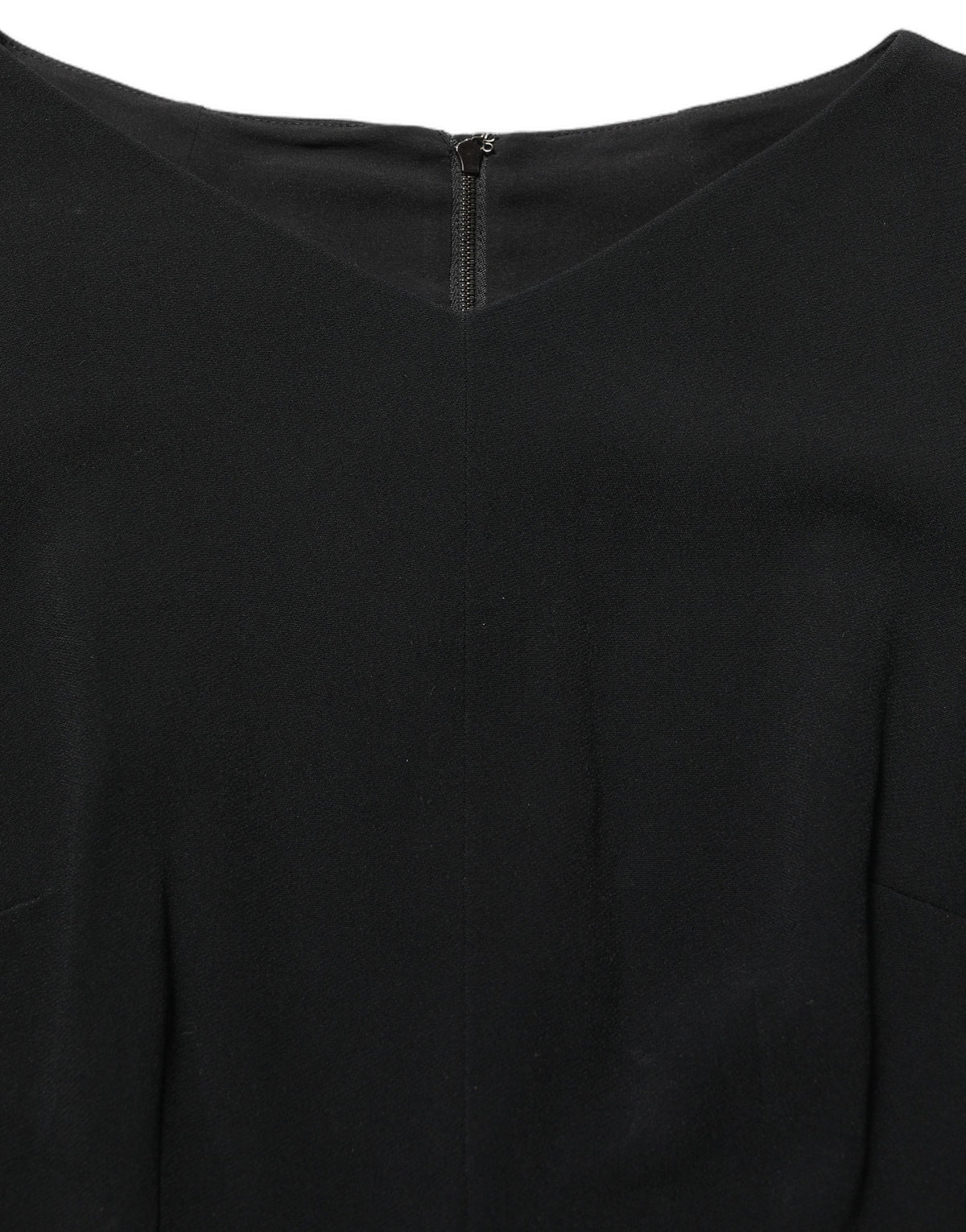 Dolce & Gabbana Schwarzes Midikleid mit kurzen Ärmeln und A-Linie aus Viskose