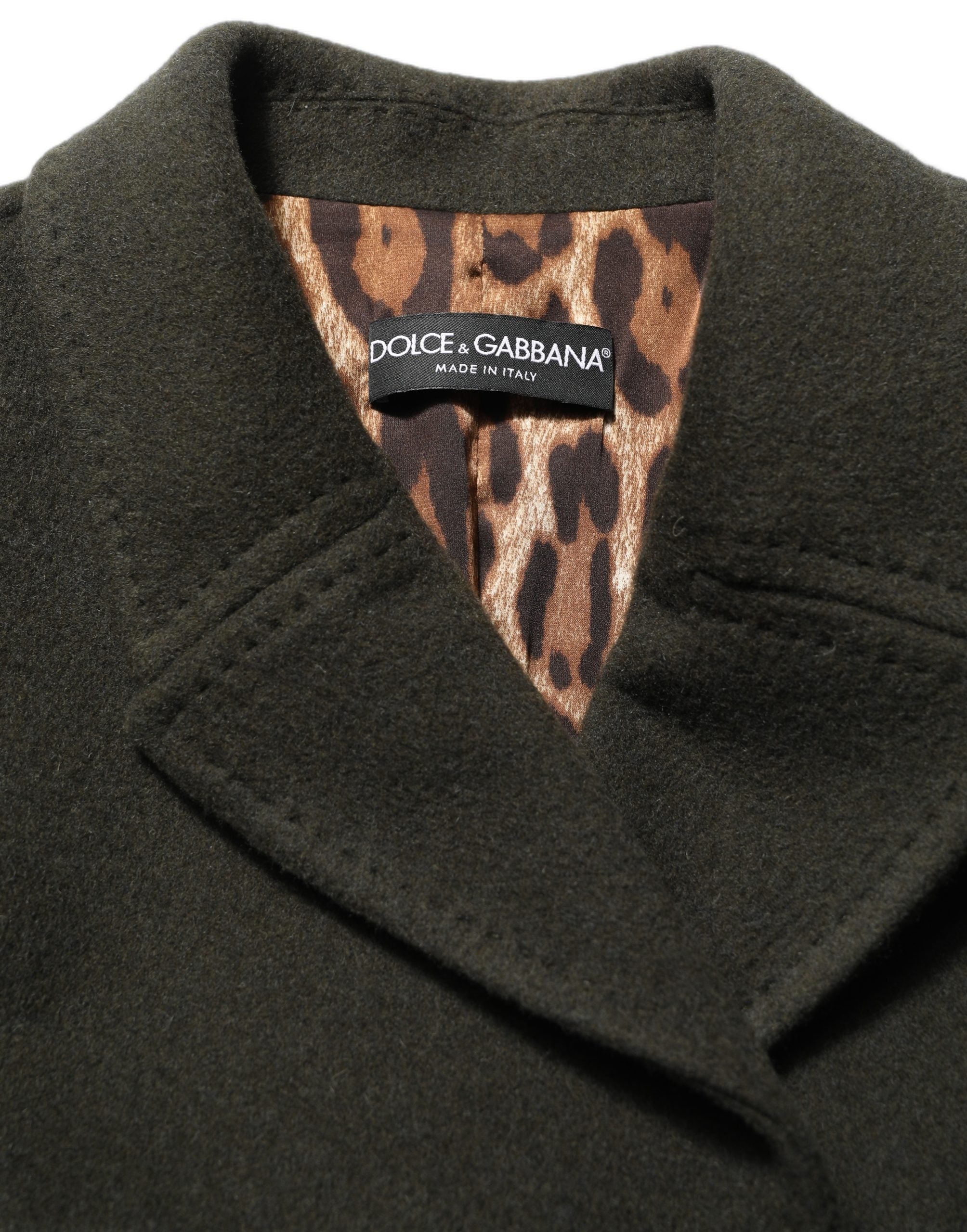 Dolce & Gabbana Dunkelgrüner Zweireihiger Kurzmantel