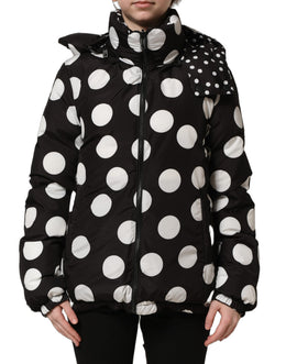 Dolce & Gabbana Kapuzenblousonjacke mit schwarz-weißen Polka Dots