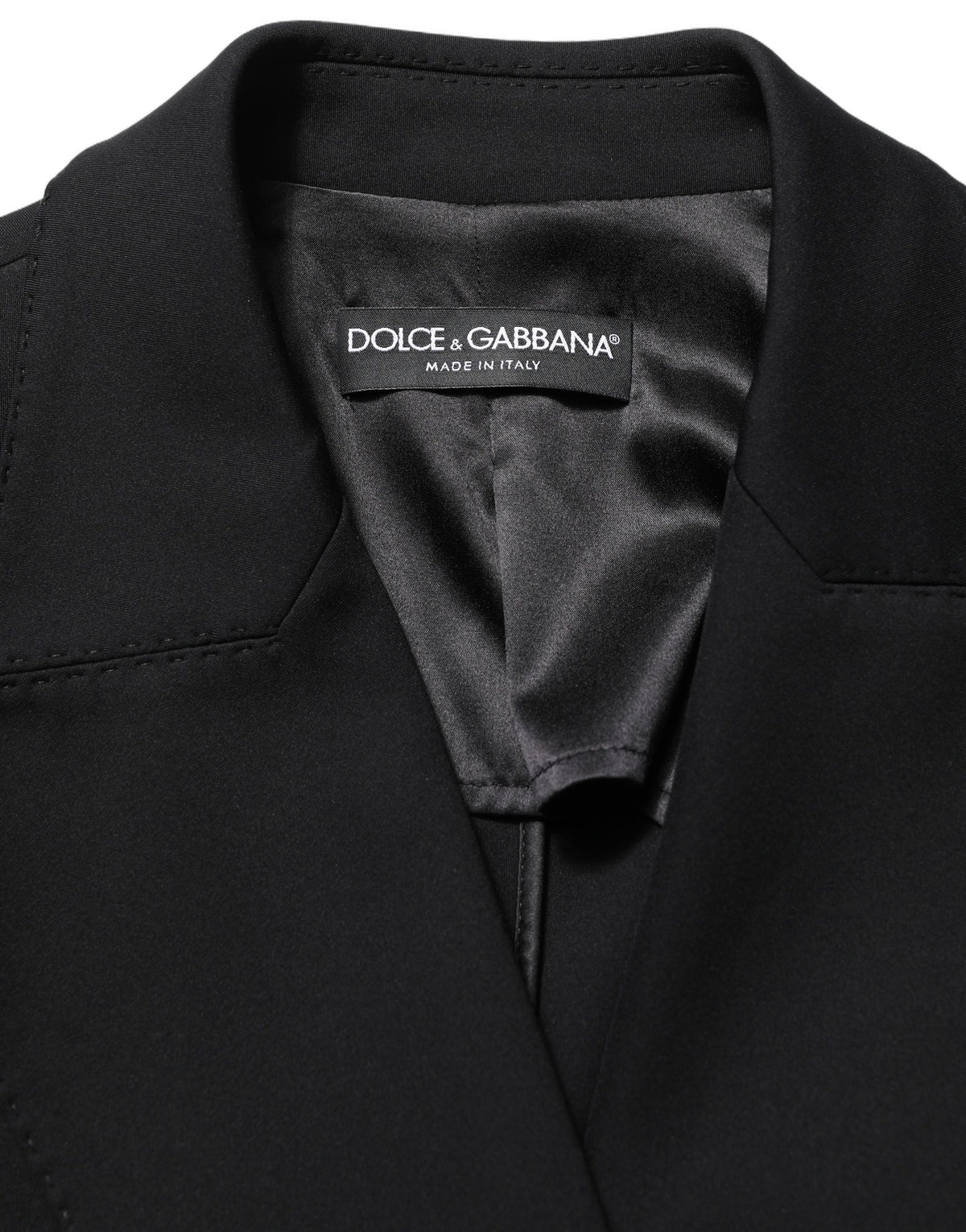 Dolce & Gabbana Schwarzer Krepp-Blazer im Double-Breasted-Stil