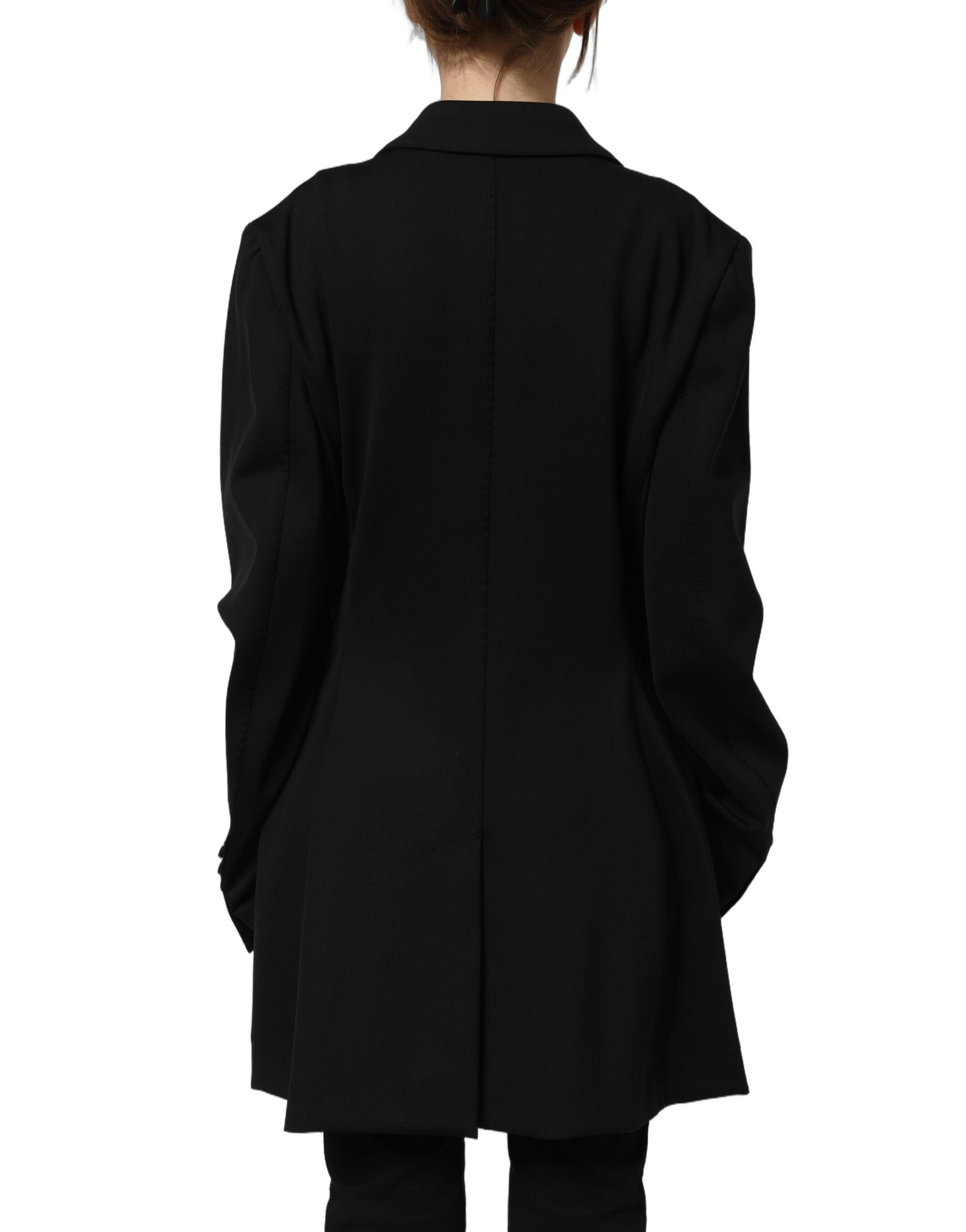 Dolce & Gabbana Schwarzer Krepp-Blazer im Double-Breasted-Stil
