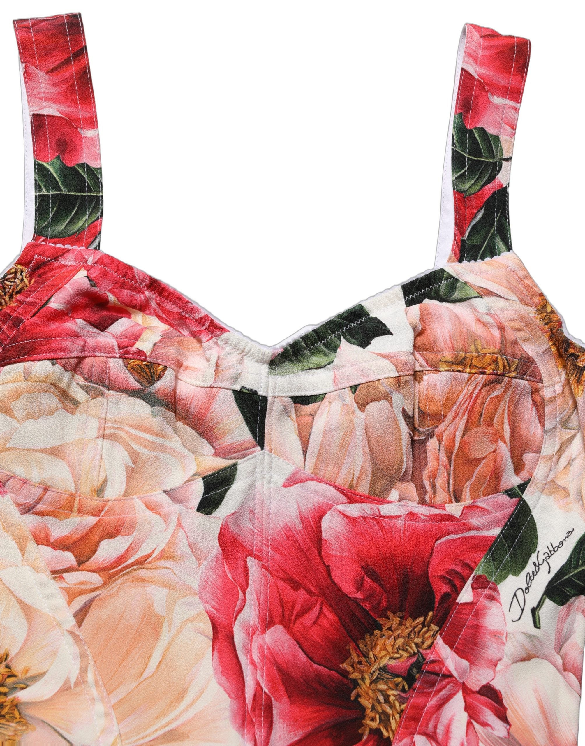 Dolce & Gabbana Bustier-Top mit Blumenprint in Multicolor