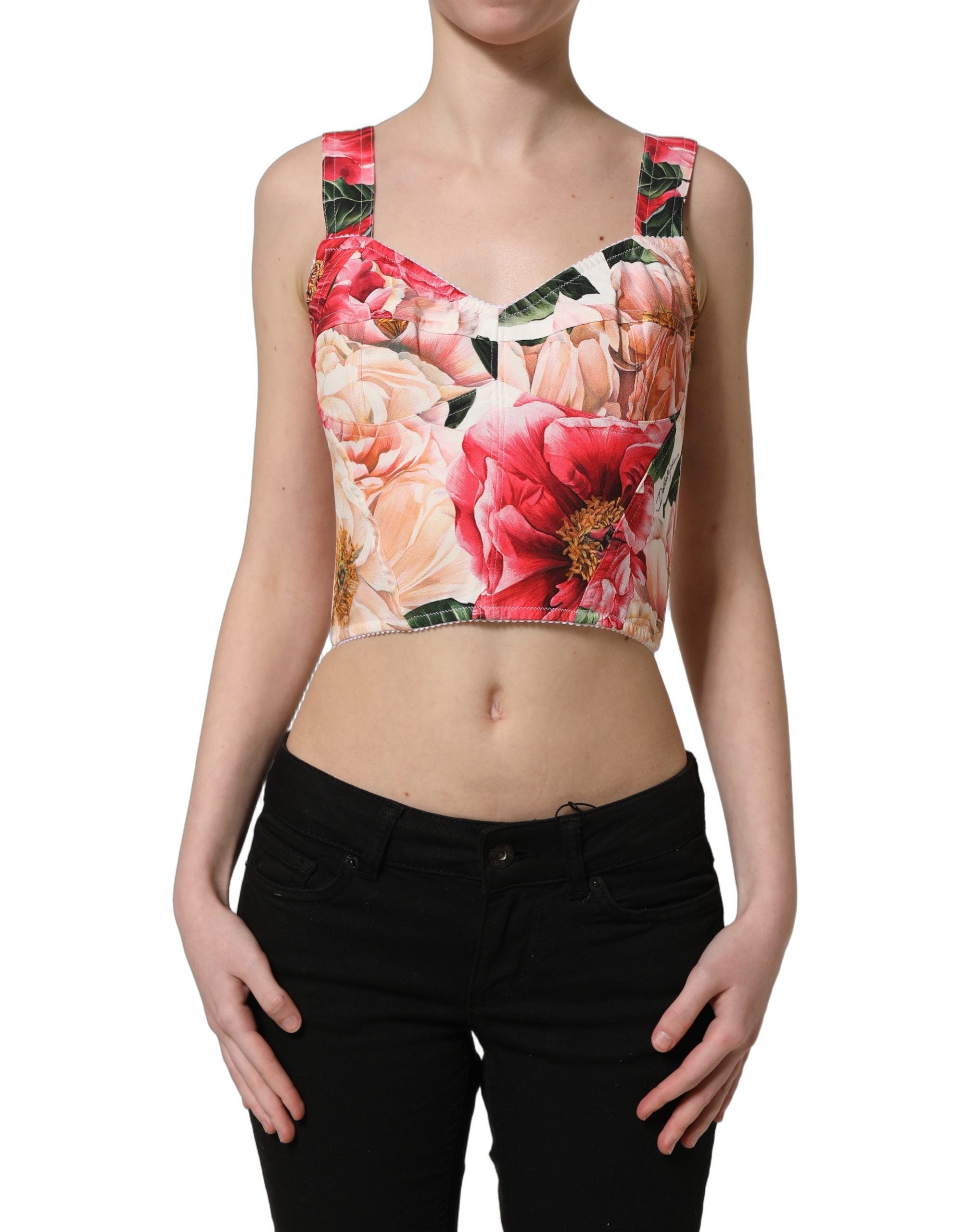 Dolce & Gabbana Bustier-Top mit Blumenprint in Multicolor
