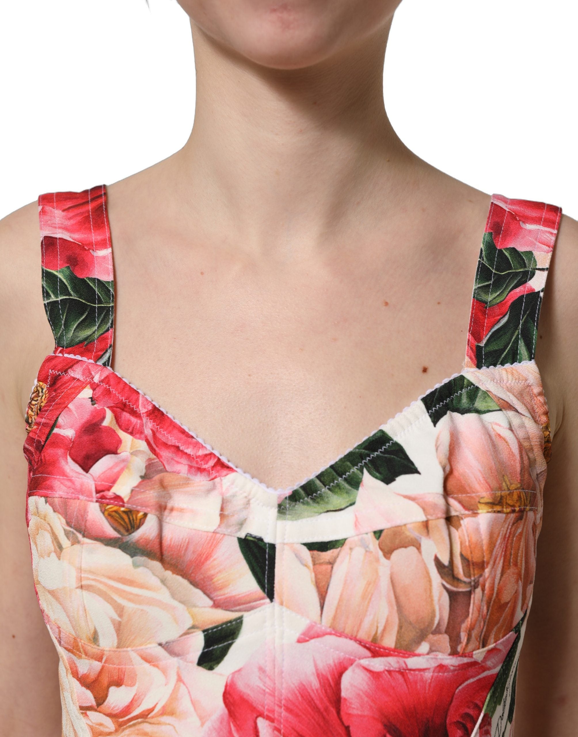 Dolce & Gabbana Bustier-Top mit Blumenprint in Multicolor