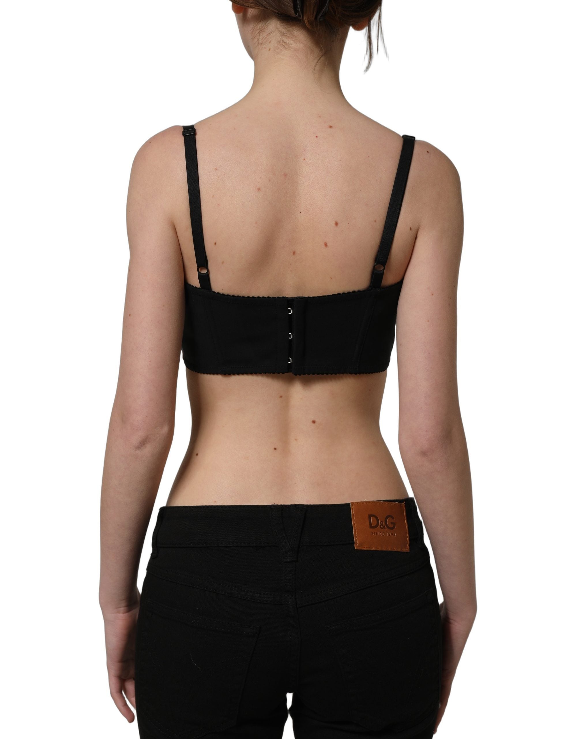 Dolce & Gabbana Rotes Bustier-Top aus Polyester-Satin, Cropped